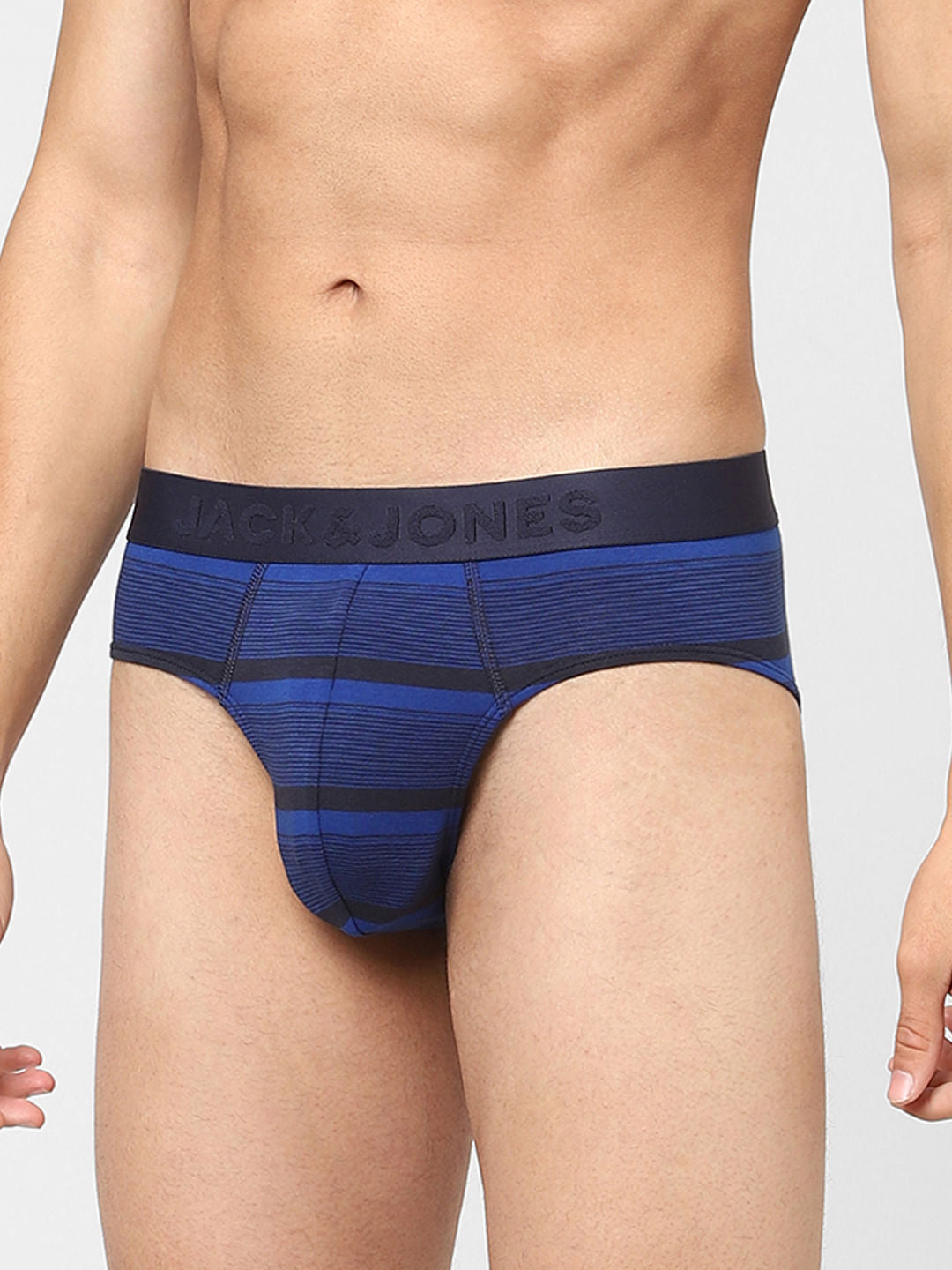 Pack Of 2 Blue & Red Striped Briefs