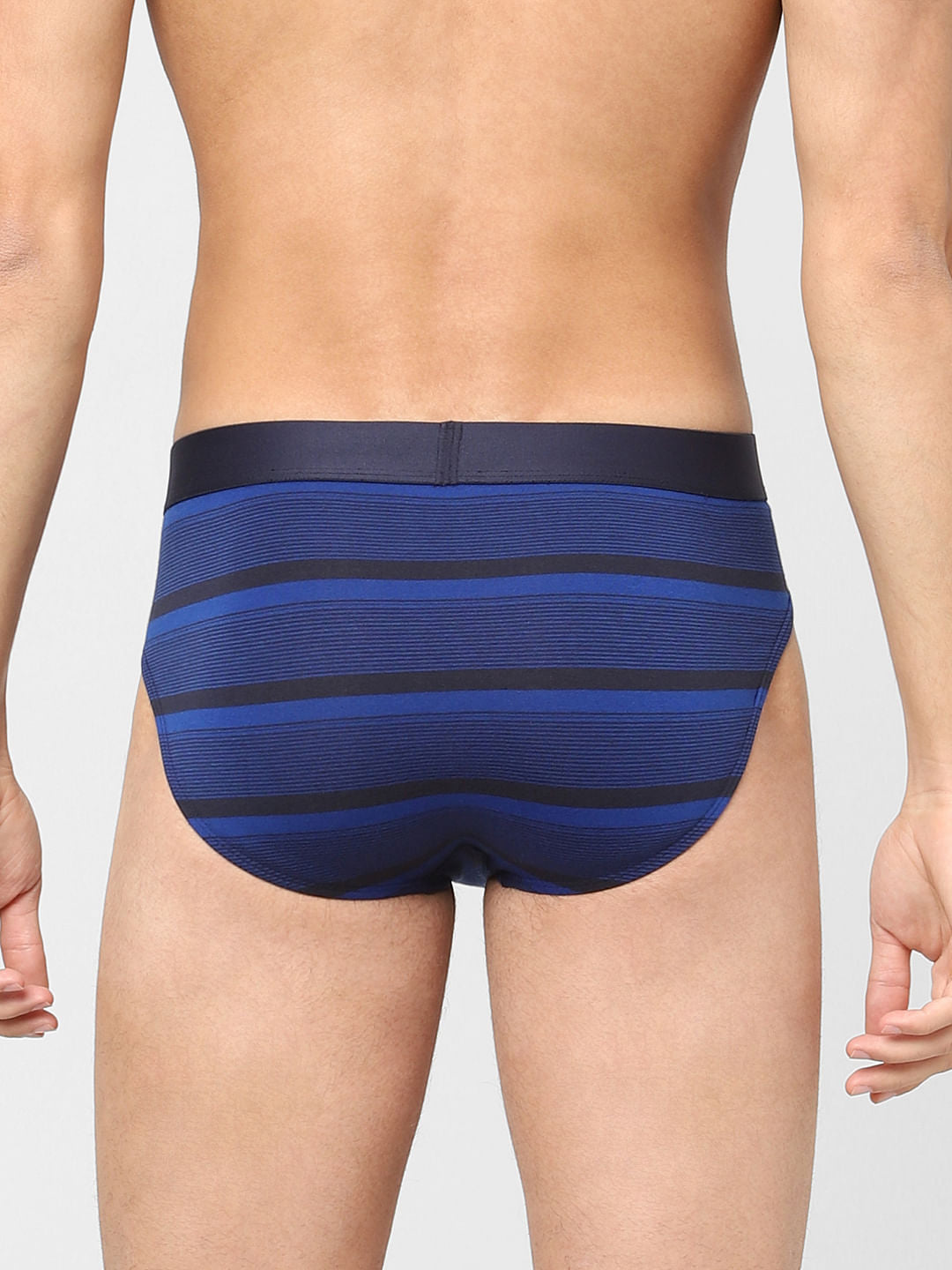 Pack Of 2 Blue & Red Striped Briefs