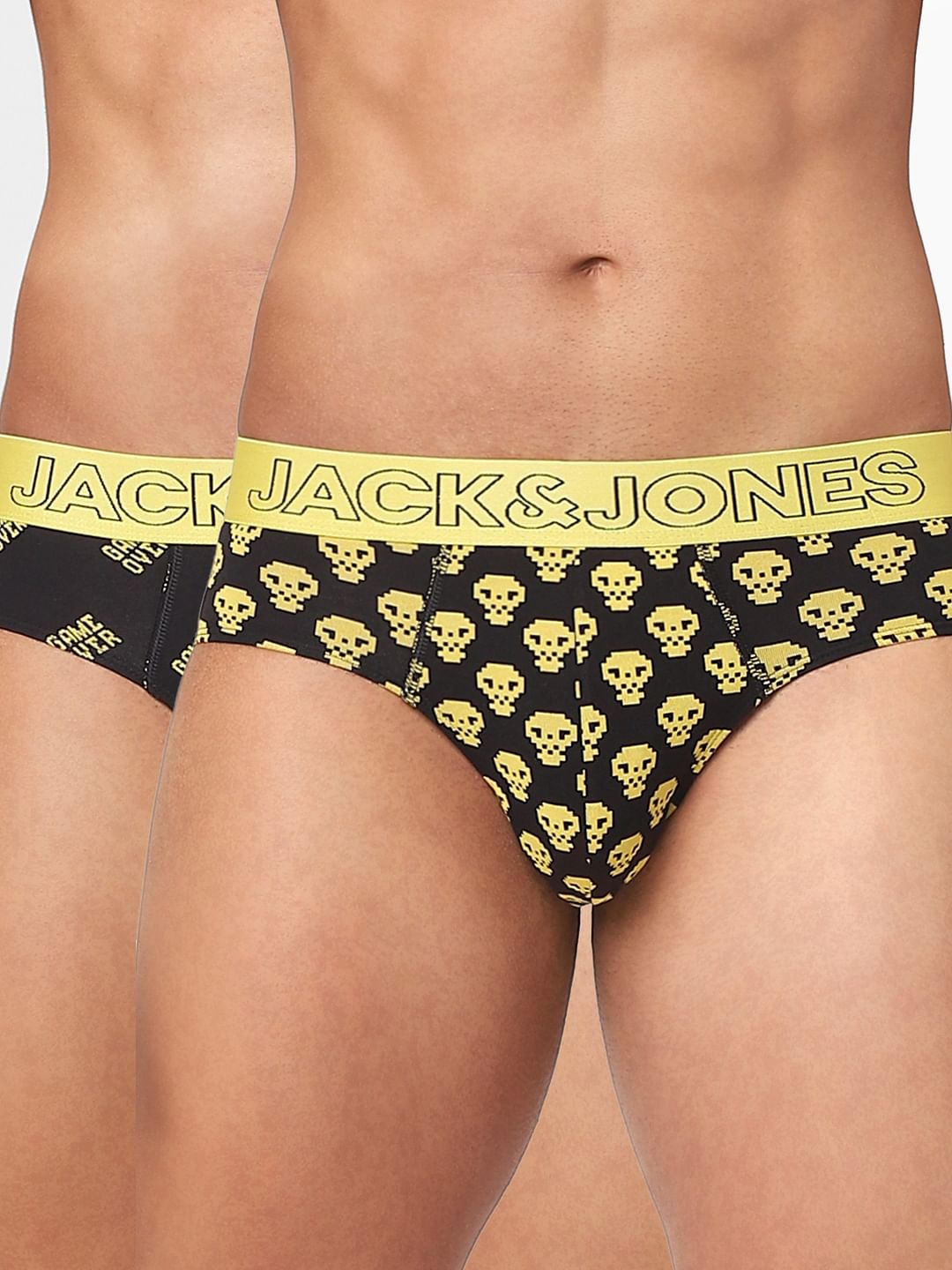 Pack Of 2 Black Printed Briefs