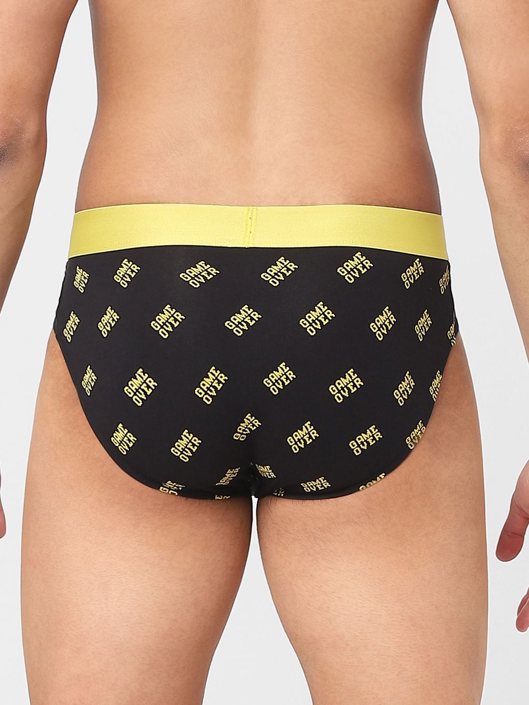 Pack Of 2 Black Printed Briefs