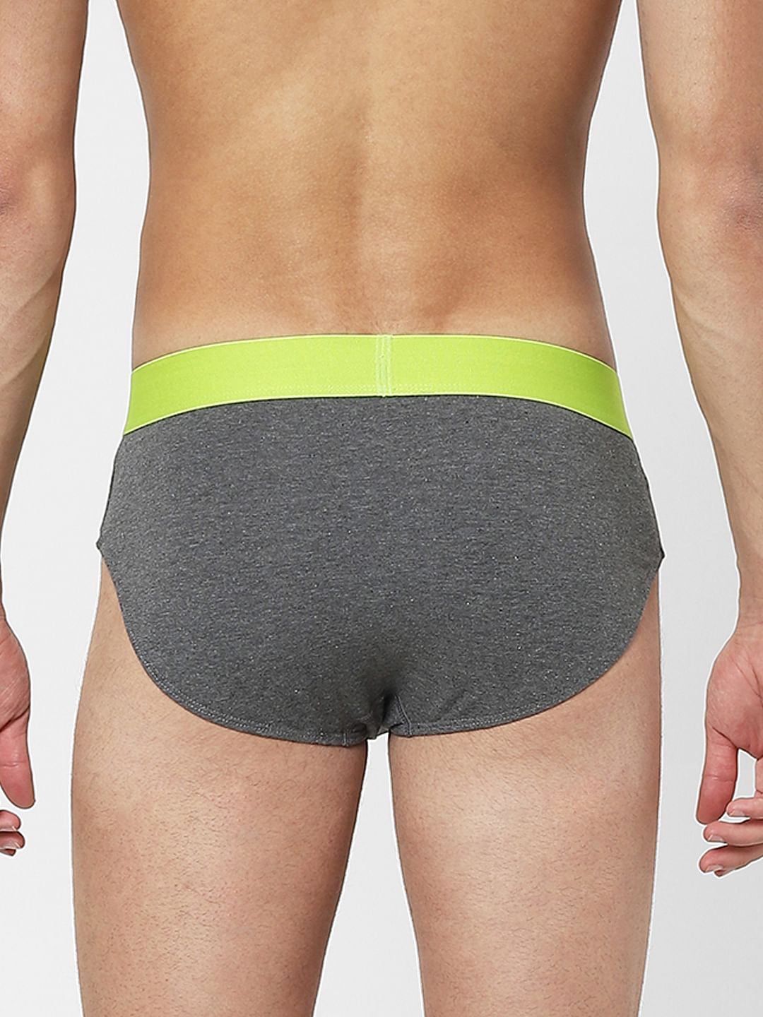 Grey Logo Print Briefs