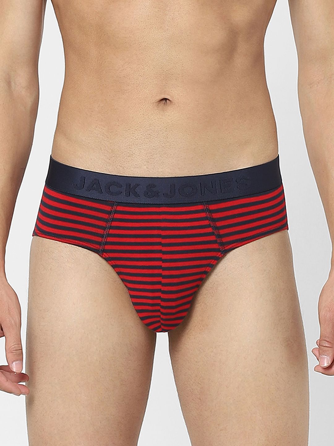 Pack Of 2 Blue & Red Striped Briefs