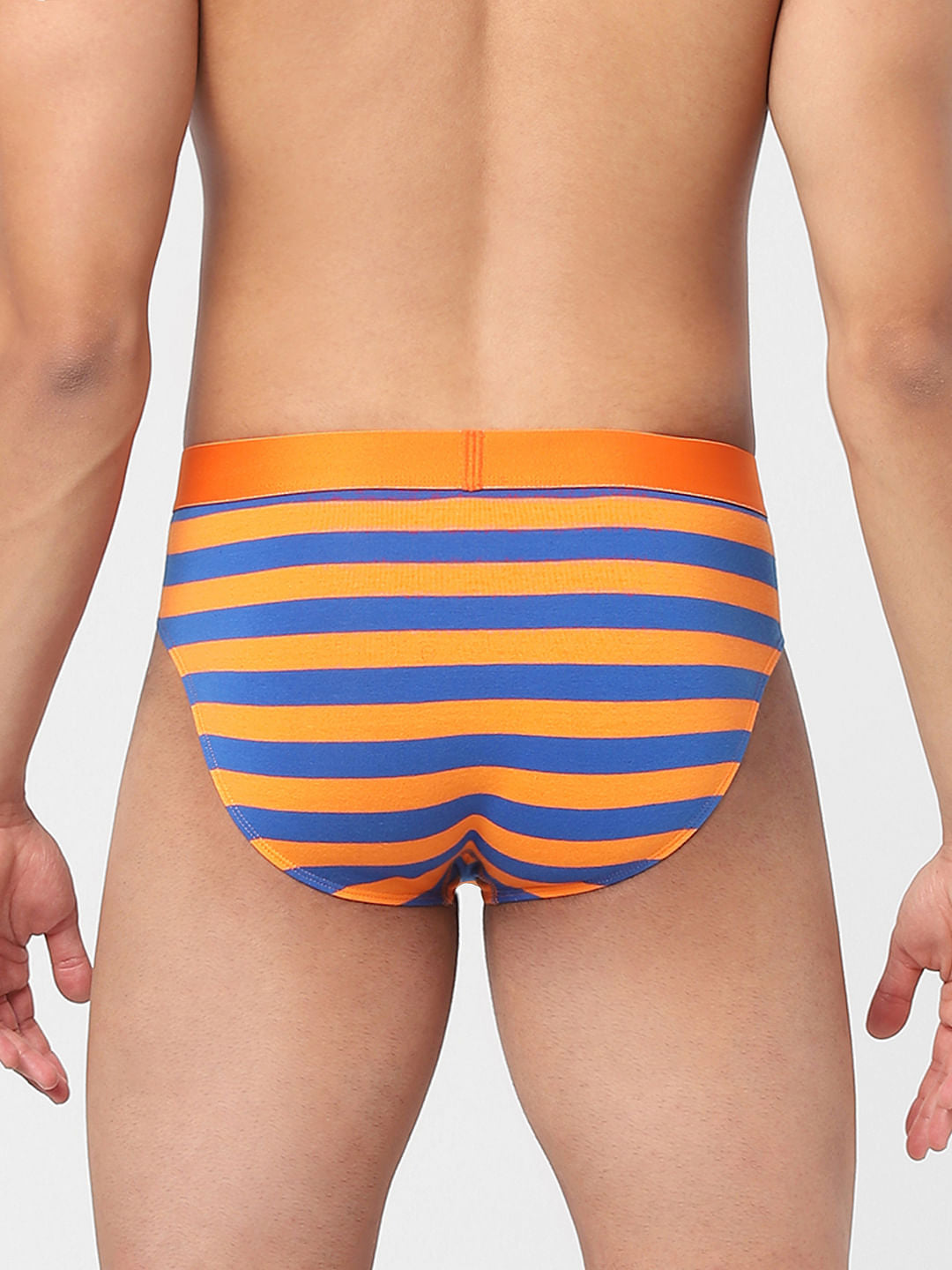 Pack Of 2 Blue& Orange Printed Briefs