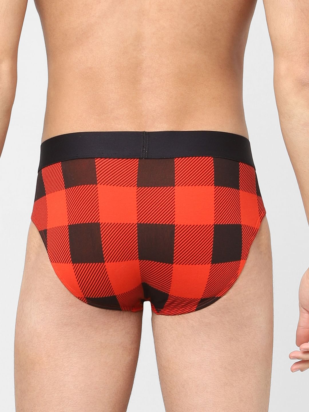 Orange Check Briefs