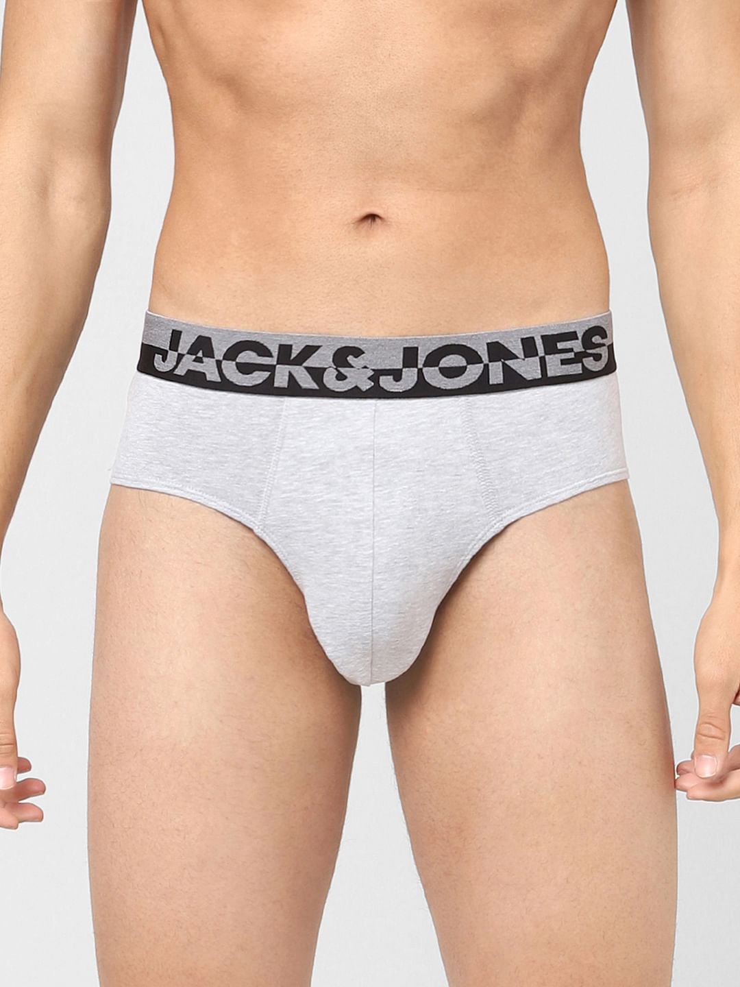 Pack Of 3 Grey, Black & Blue Briefs