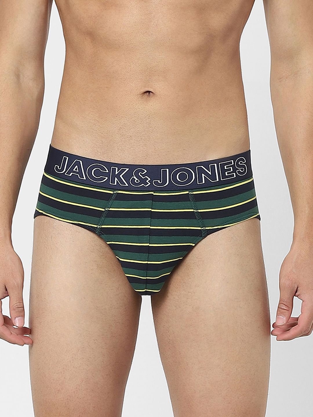 Green Striped Briefs - S