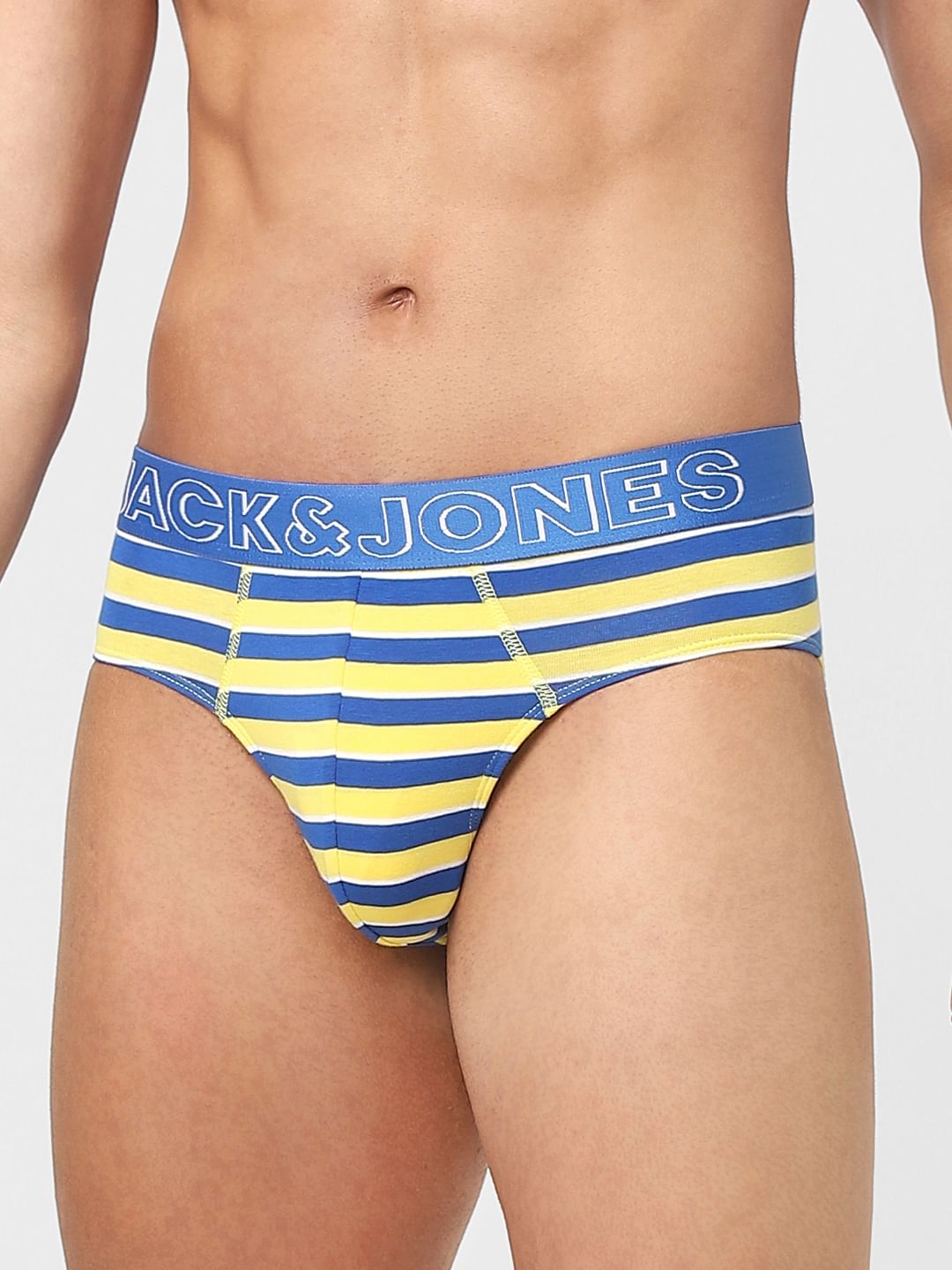 Blue & Yellow Striped Briefs