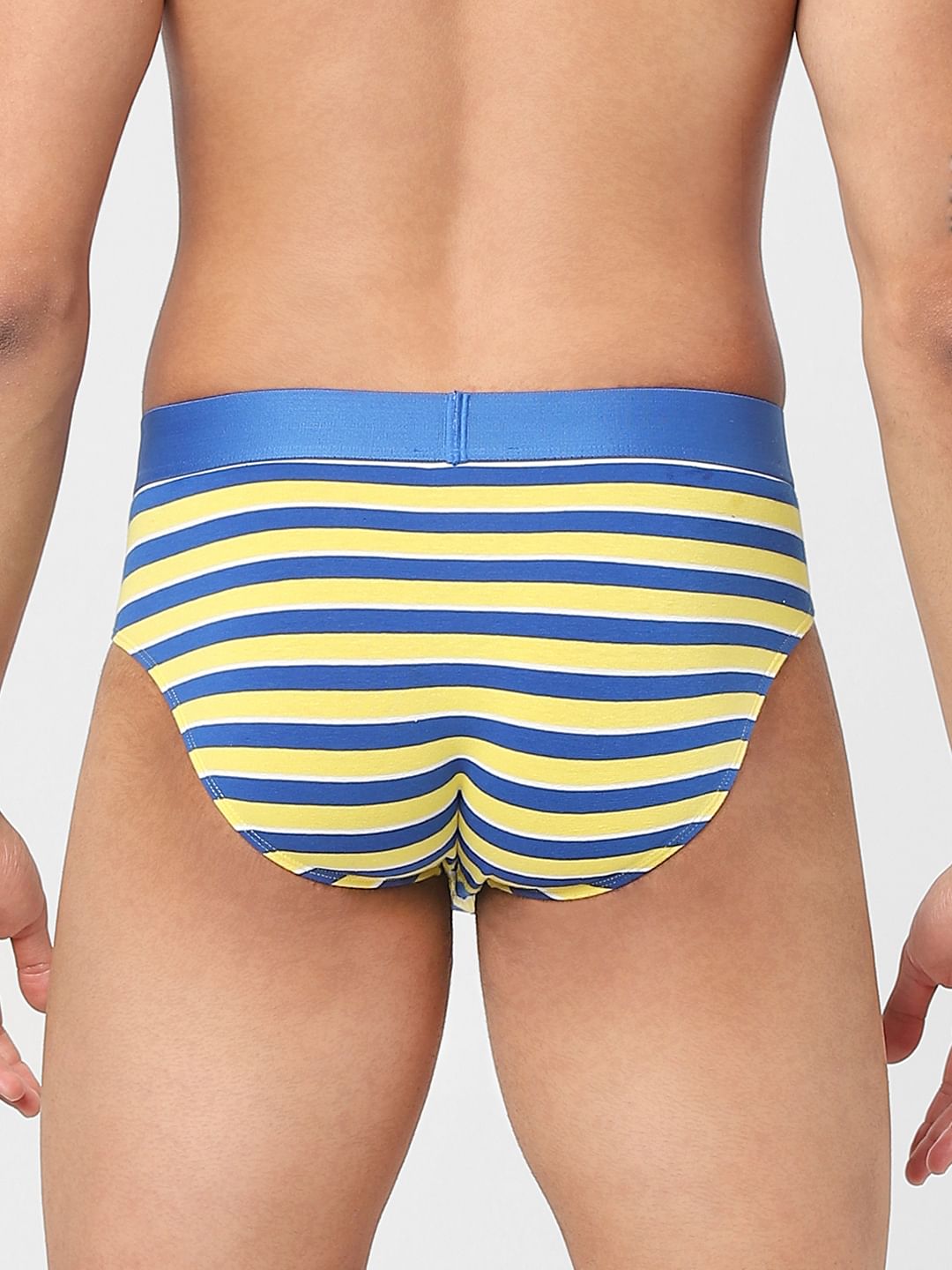 Blue & Yellow Striped Briefs