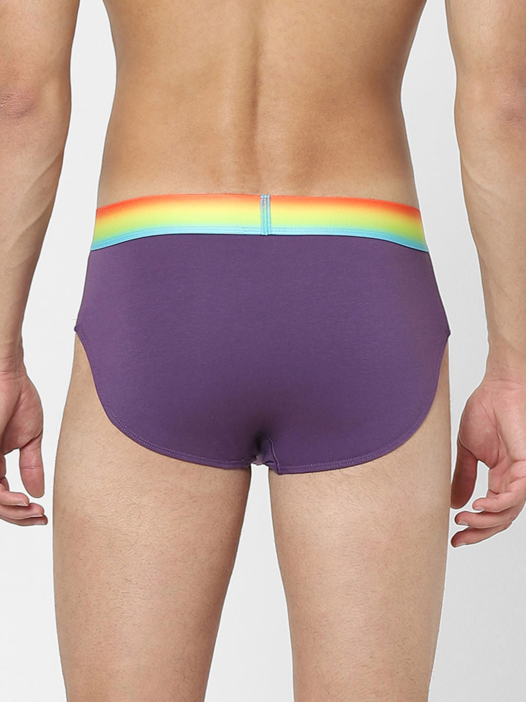 Purple Logo Print Briefs