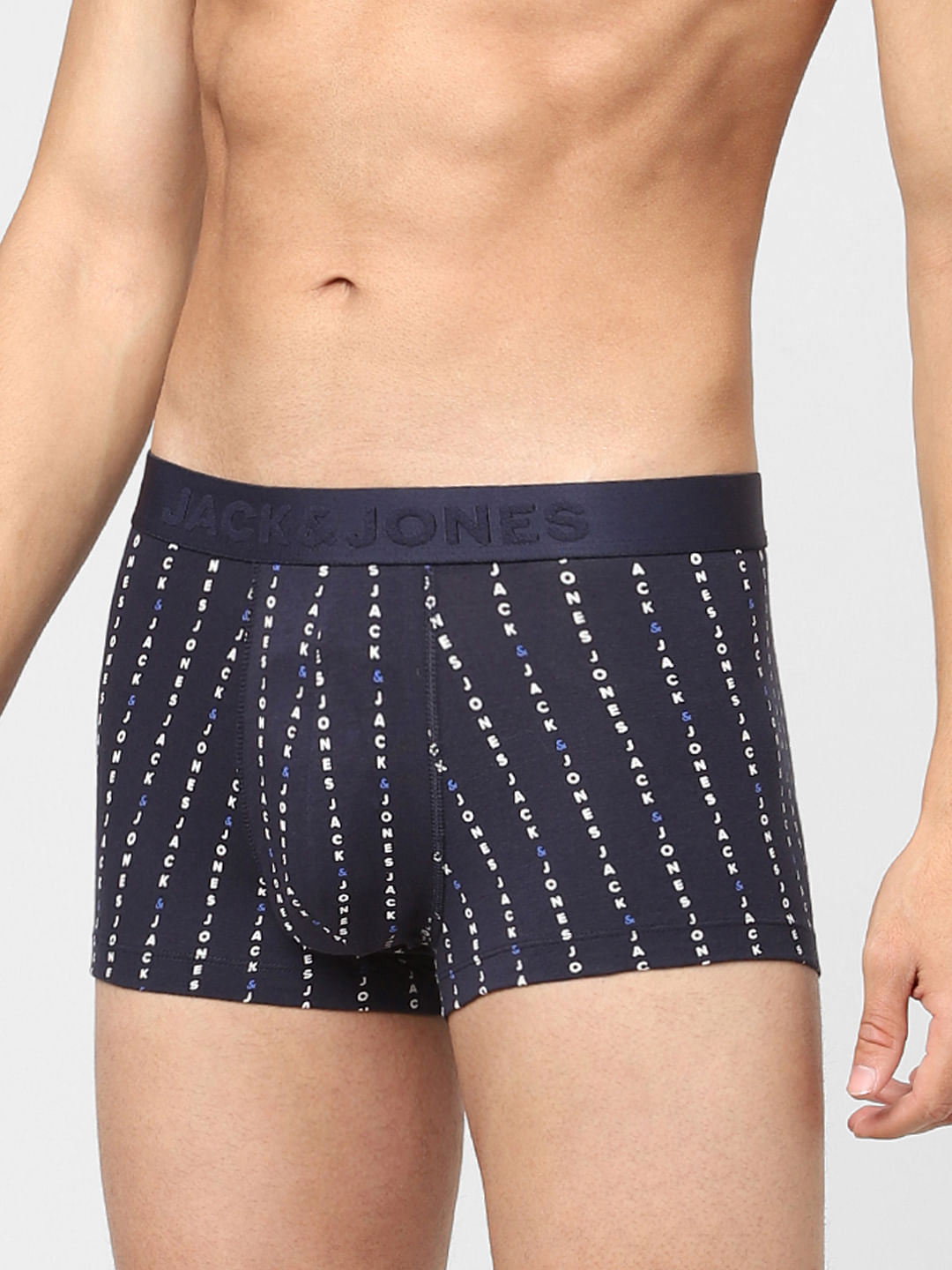 Dark Blue Printed Trunks