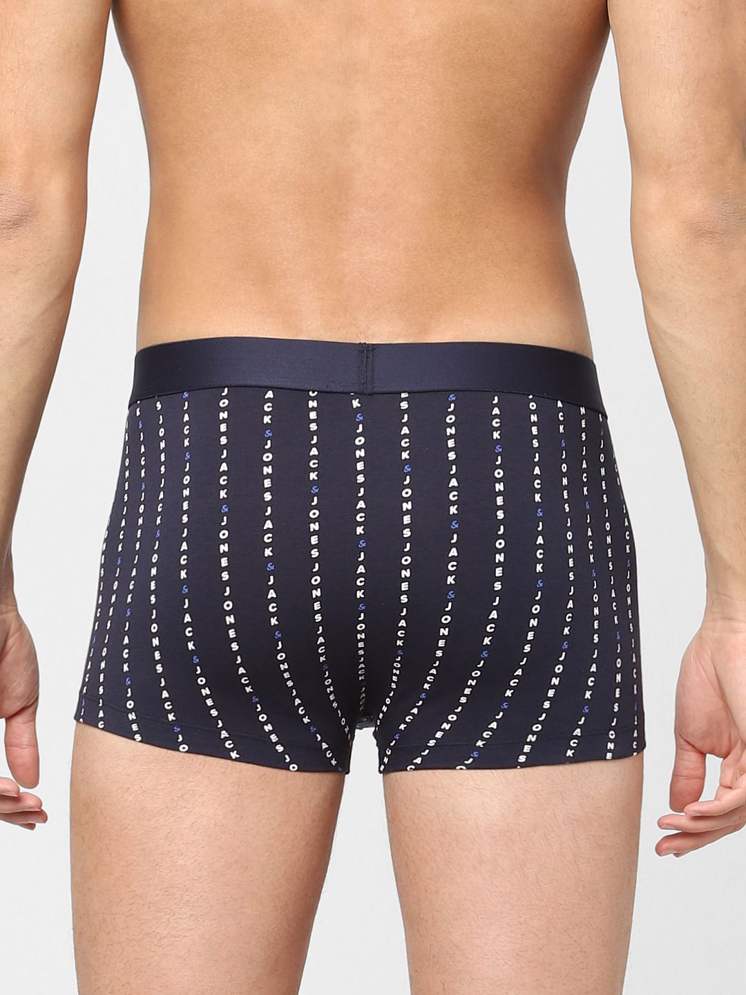 Dark Blue Printed Trunks