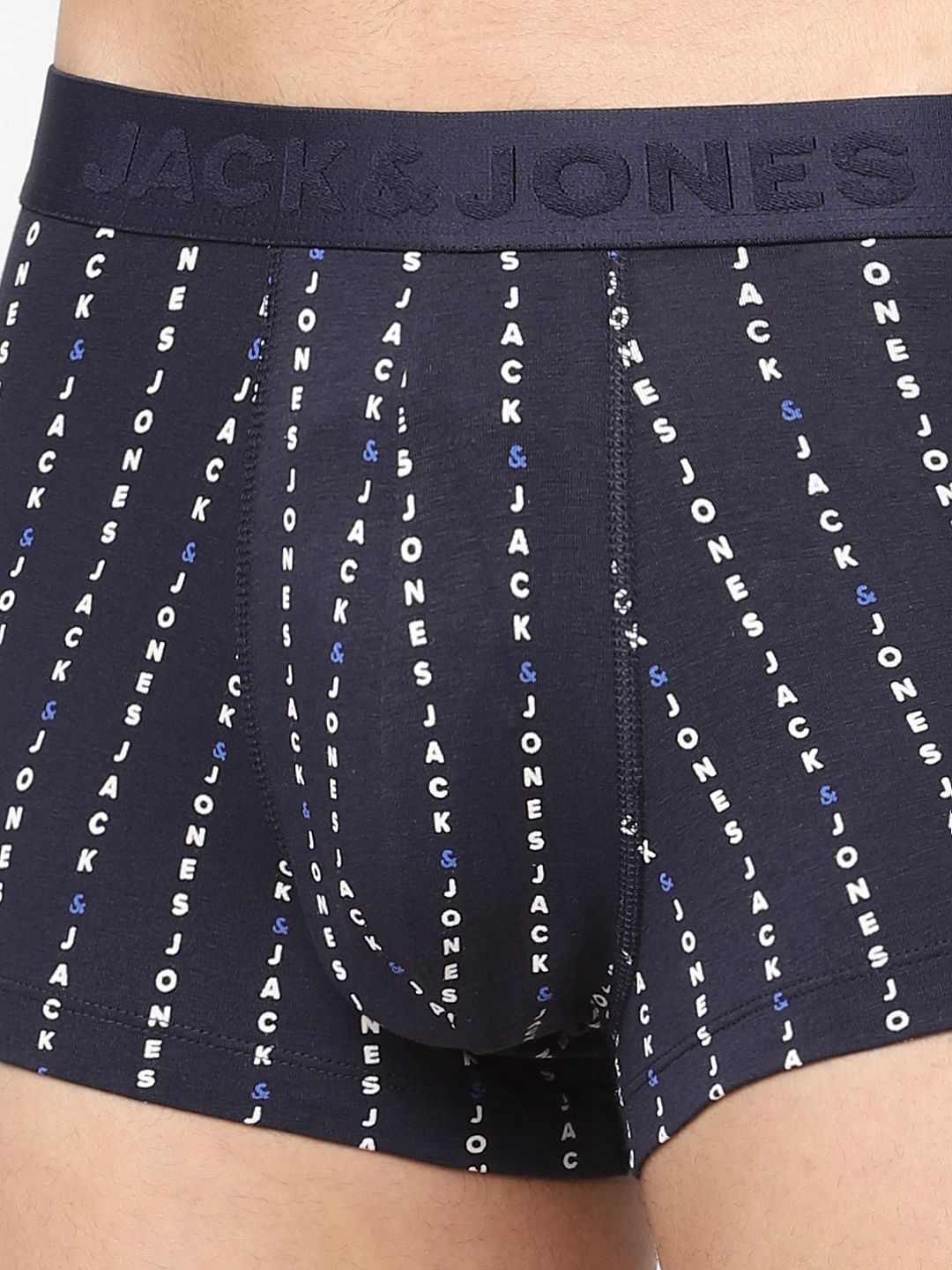 Dark Blue Printed Trunks