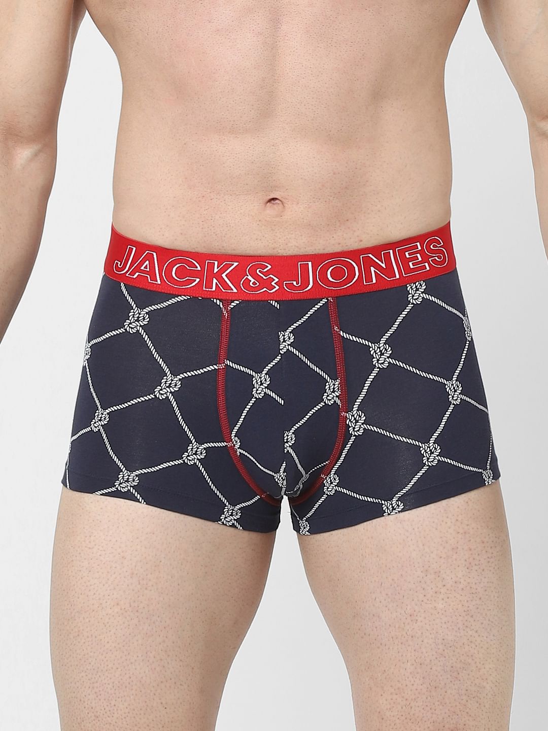 Blue Printed Trunks - S