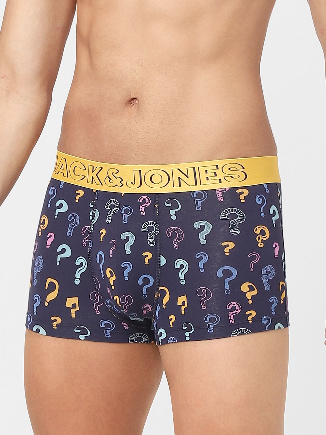 Blue Question Mark Printed Trunks