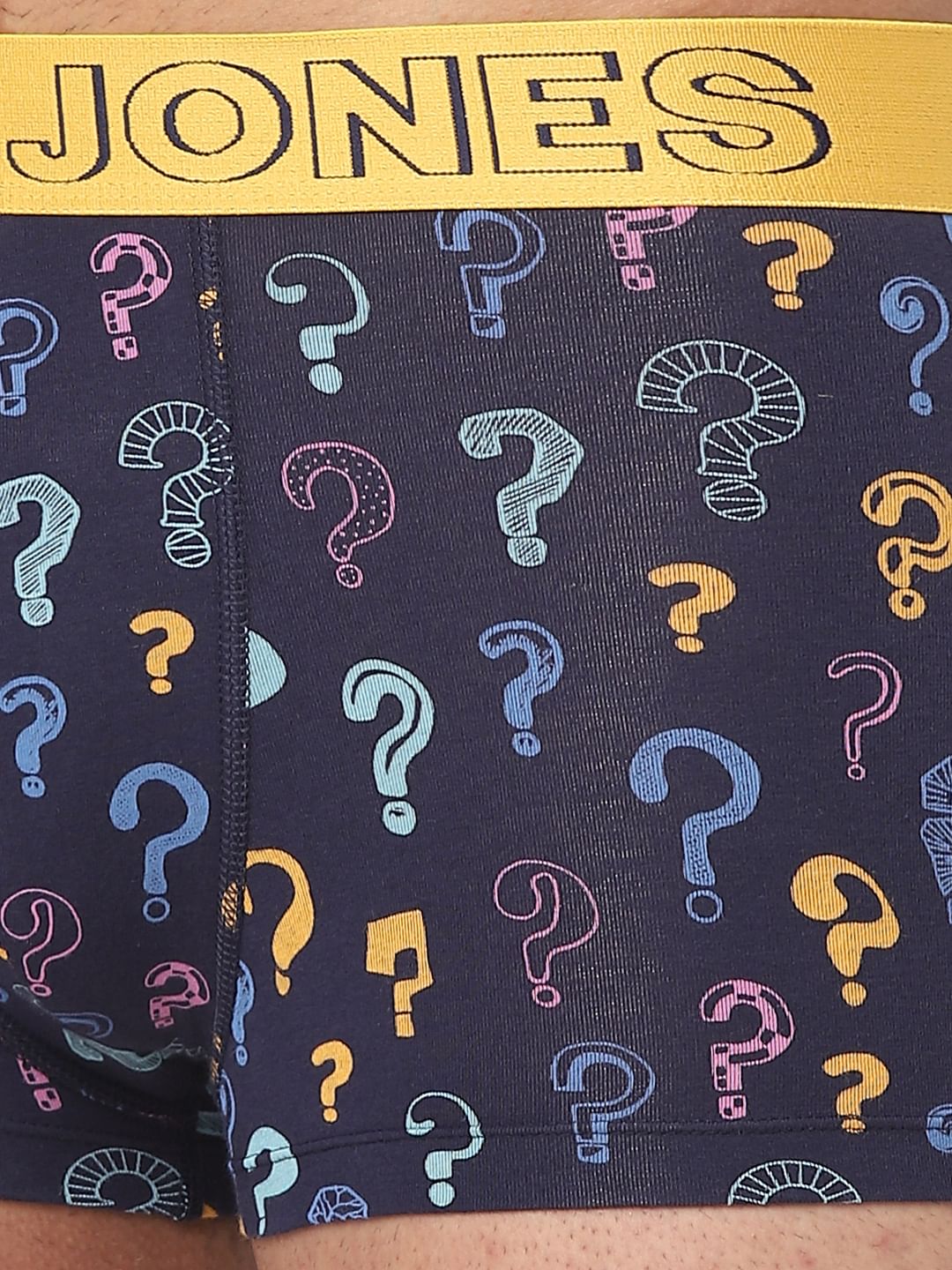 Blue Question Mark Printed Trunks