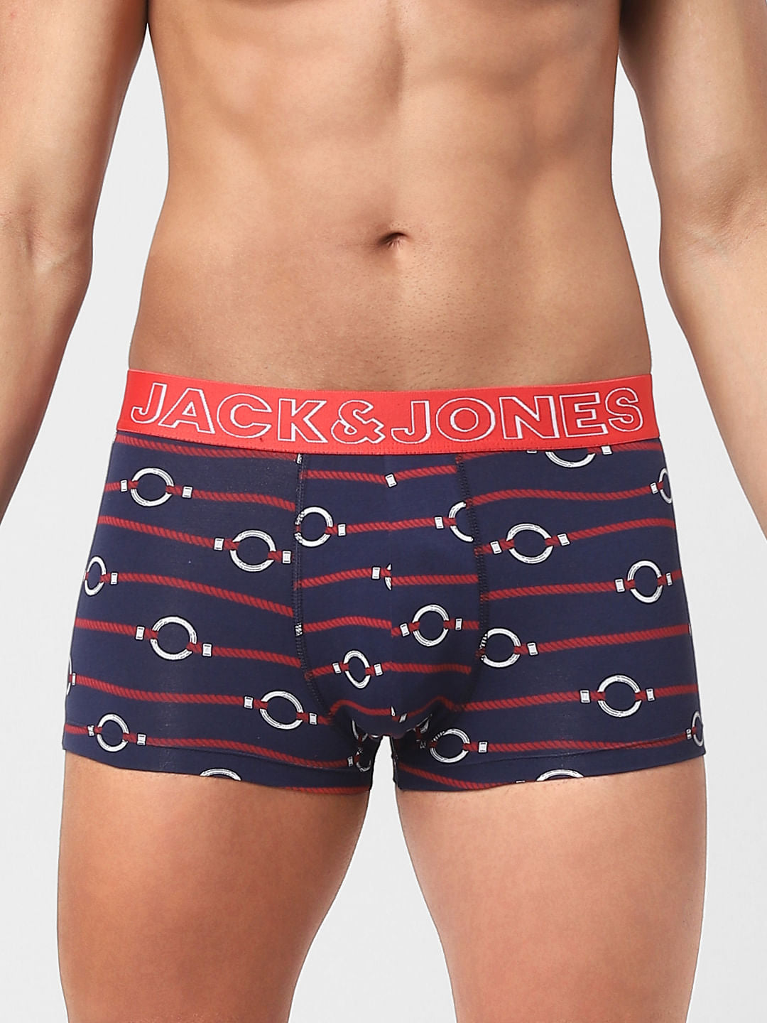 Blue Printed Trunks - S
