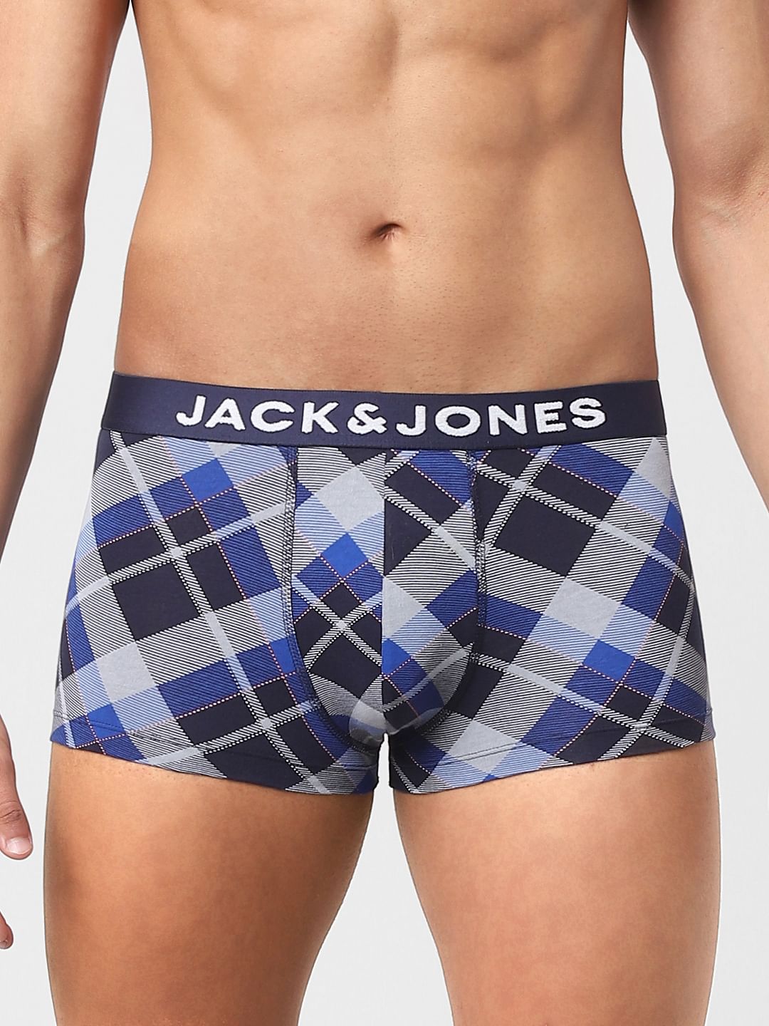 Blue Check Trunks - S