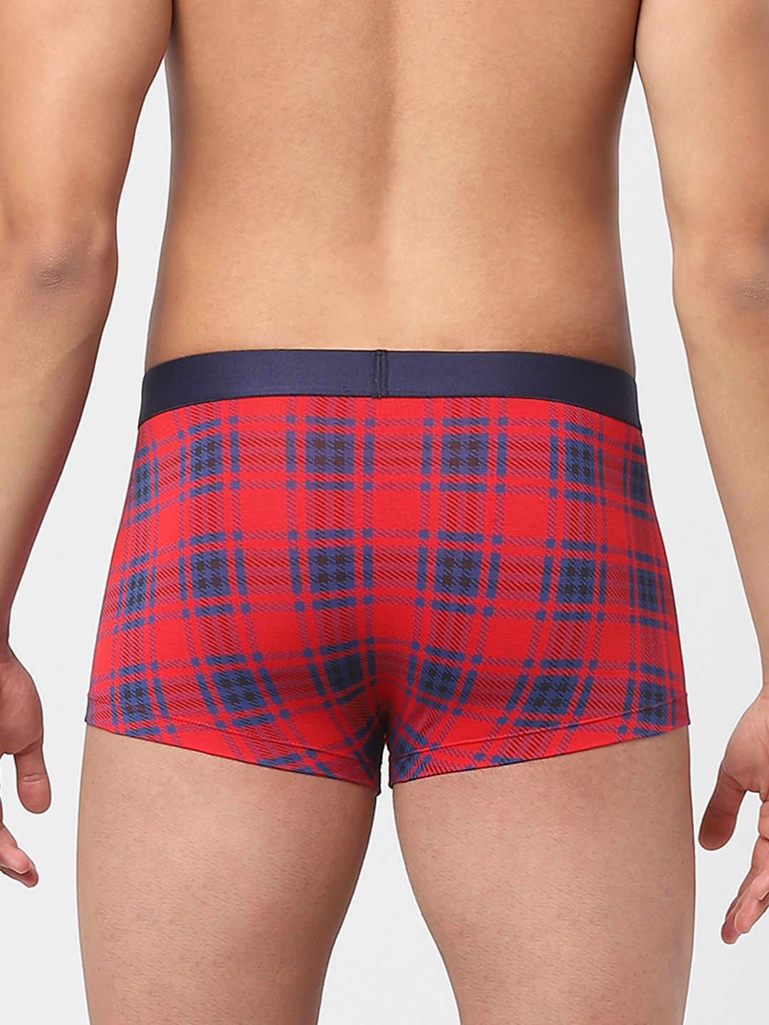Pack Of 2 Green & Red Check Trunks