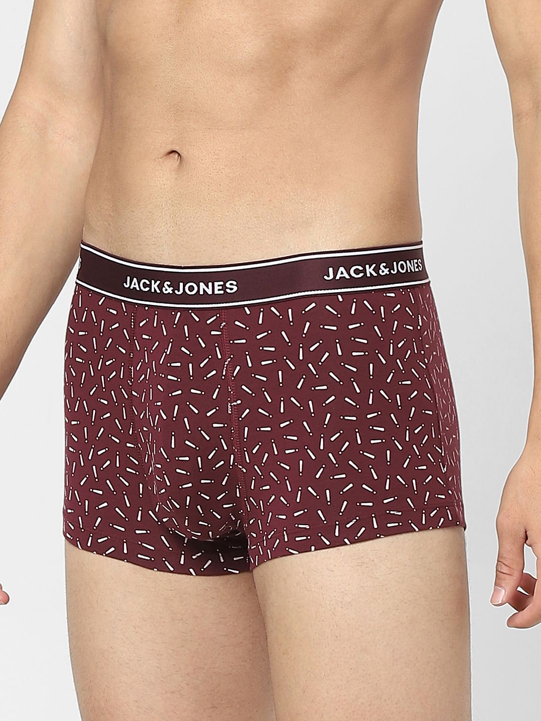 Maroon Graphic Print Trunks