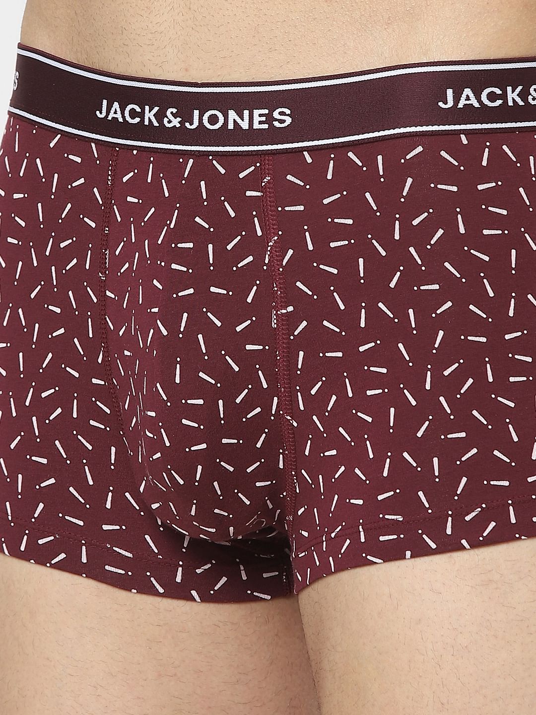Maroon Graphic Print Trunks
