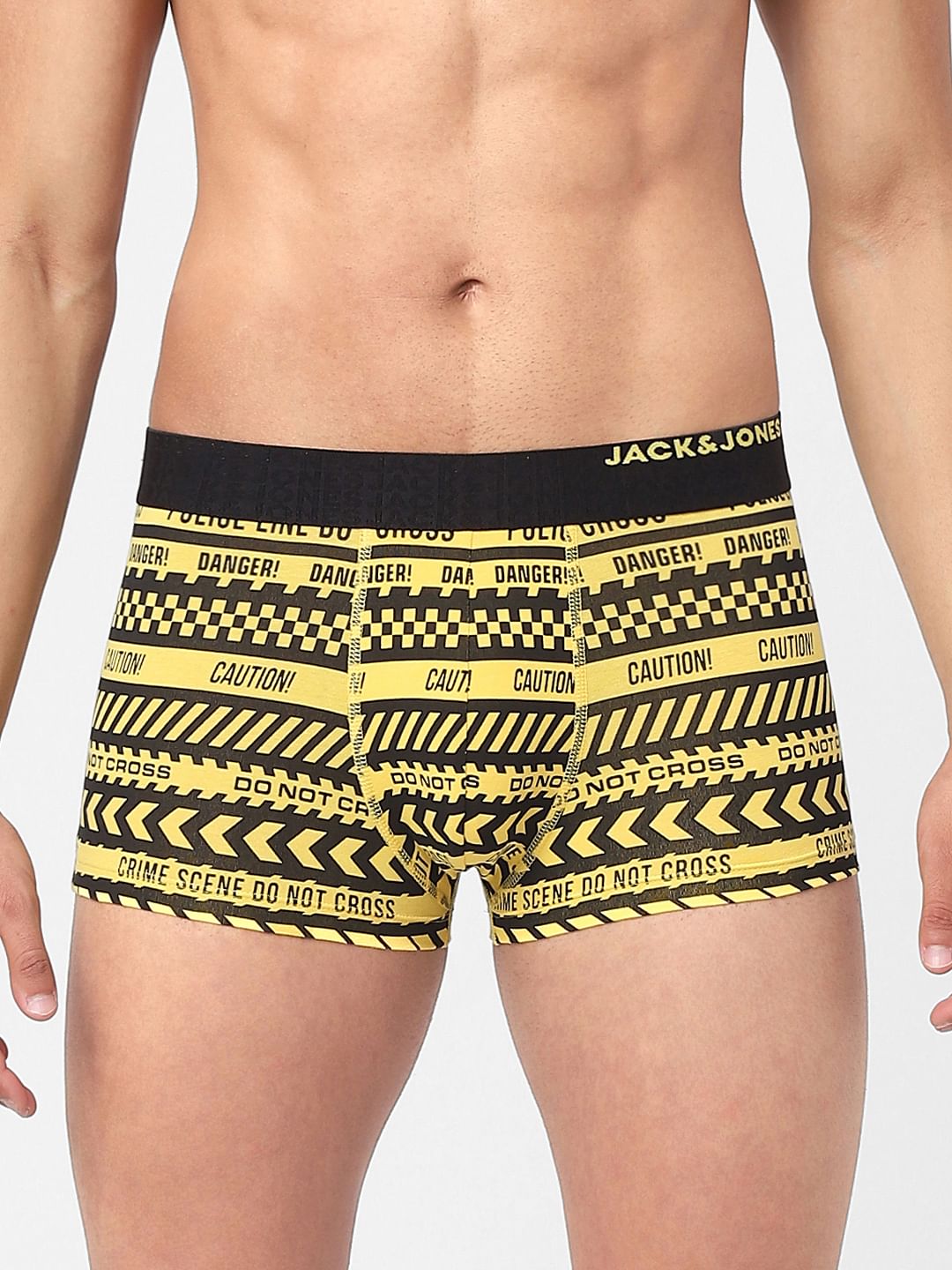 Pack Of 2 Black & Yellow Printed Trunks