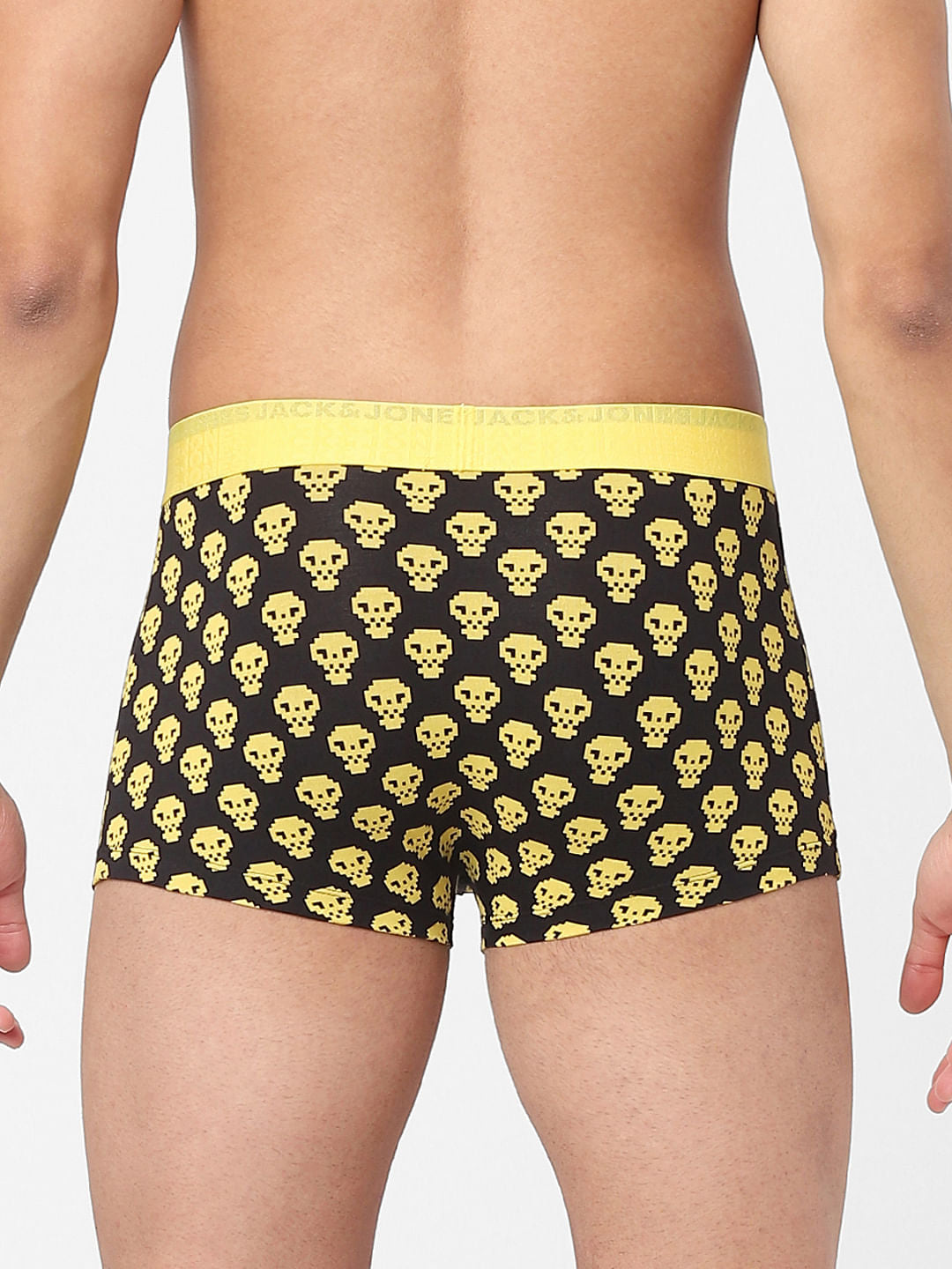 Pack Of 2 Black & Yellow Printed Trunks