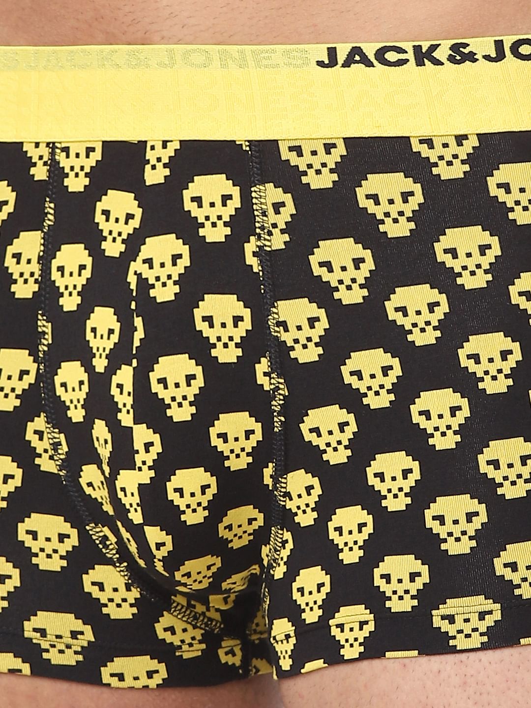 Pack Of 2 Black & Yellow Printed Trunks