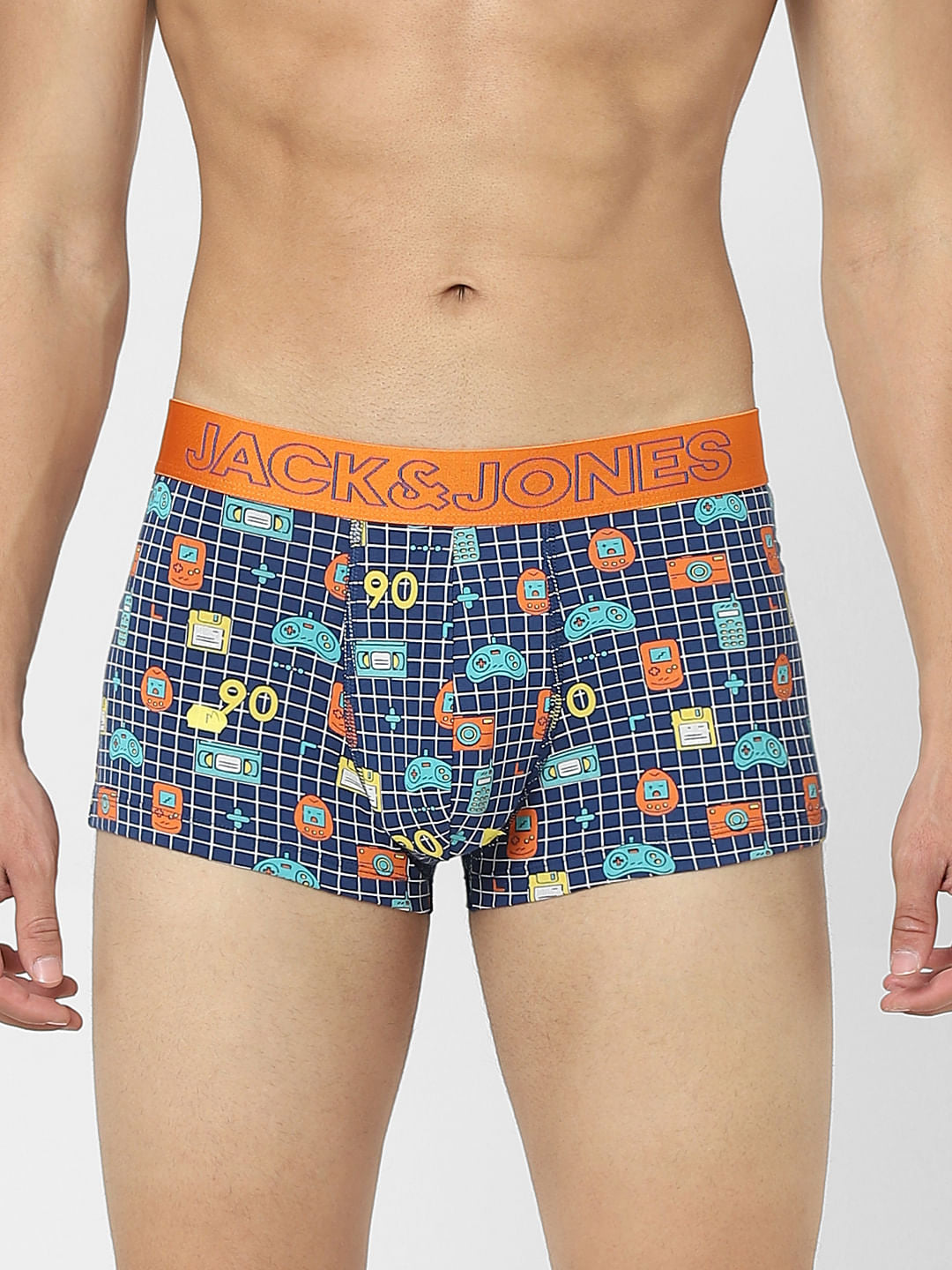 Blue Gaming Graphic Print Trunks - S