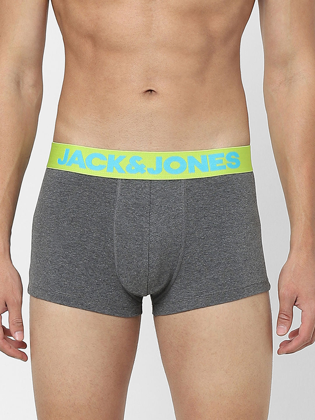 Grey Logo Print Trunks - S