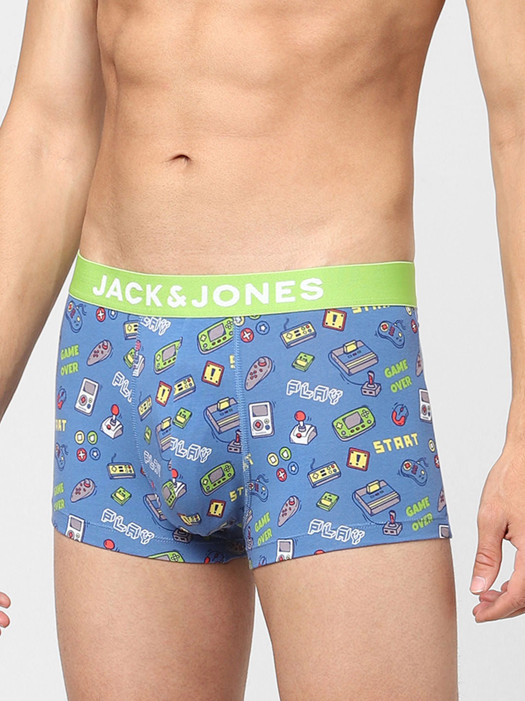 Blue Graphic Print Trunks