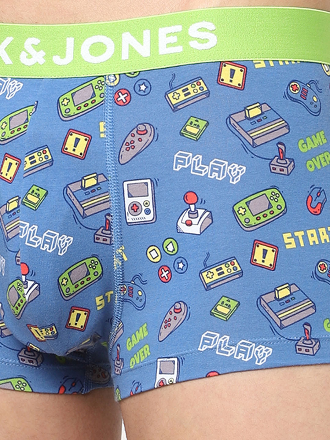 Blue Graphic Print Trunks