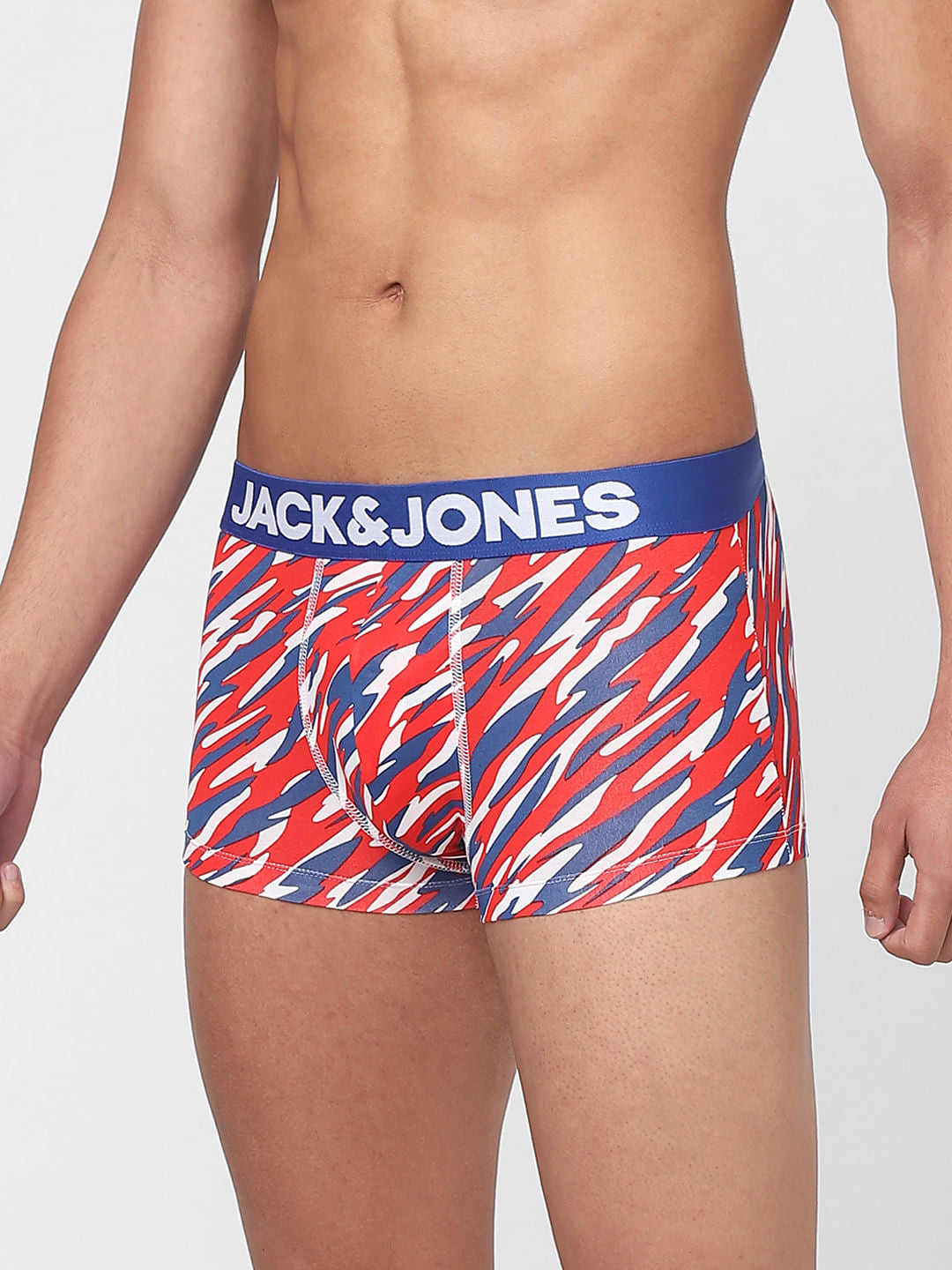 Red Abstract Print Trunks