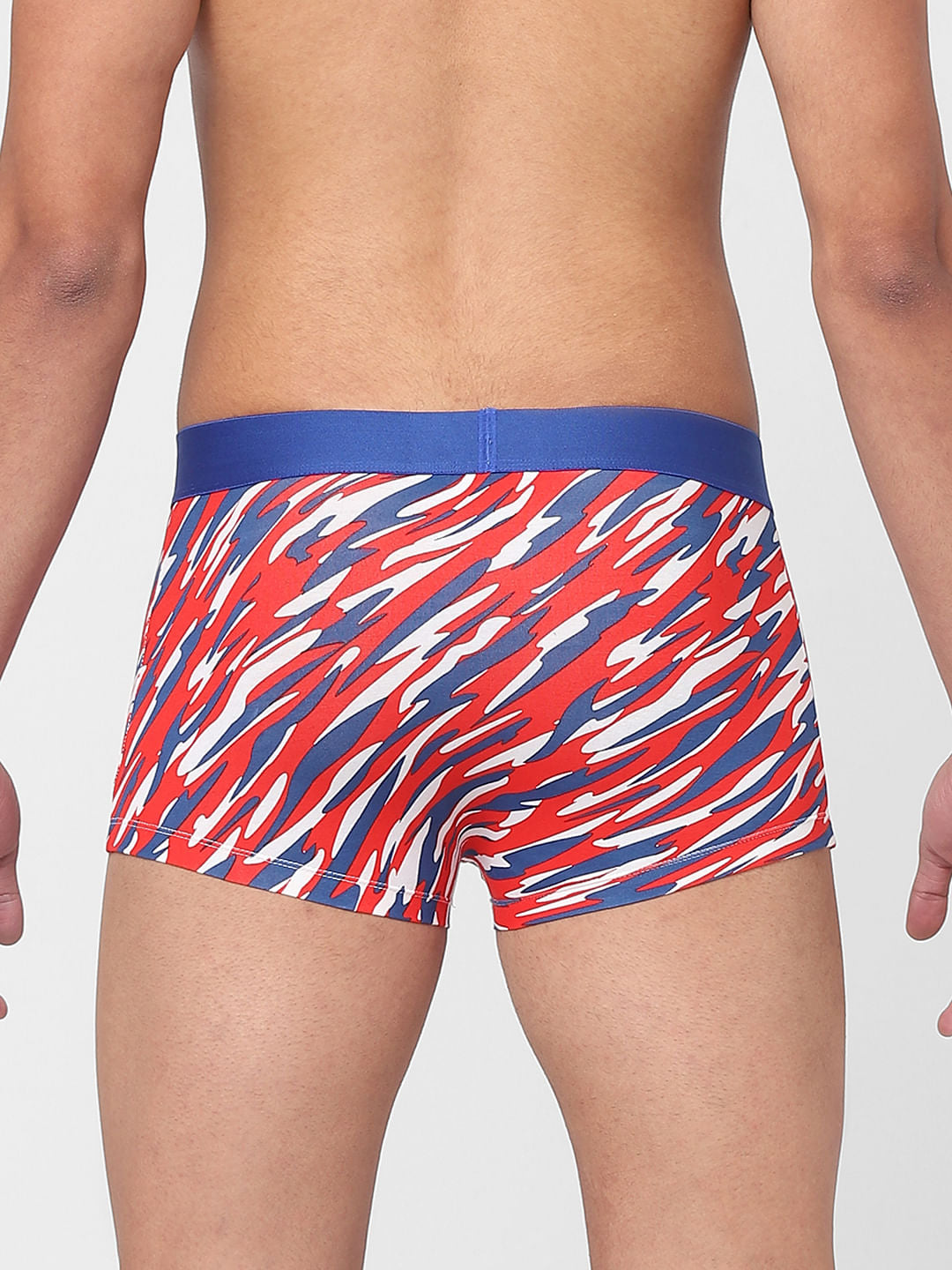 Red Abstract Print Trunks