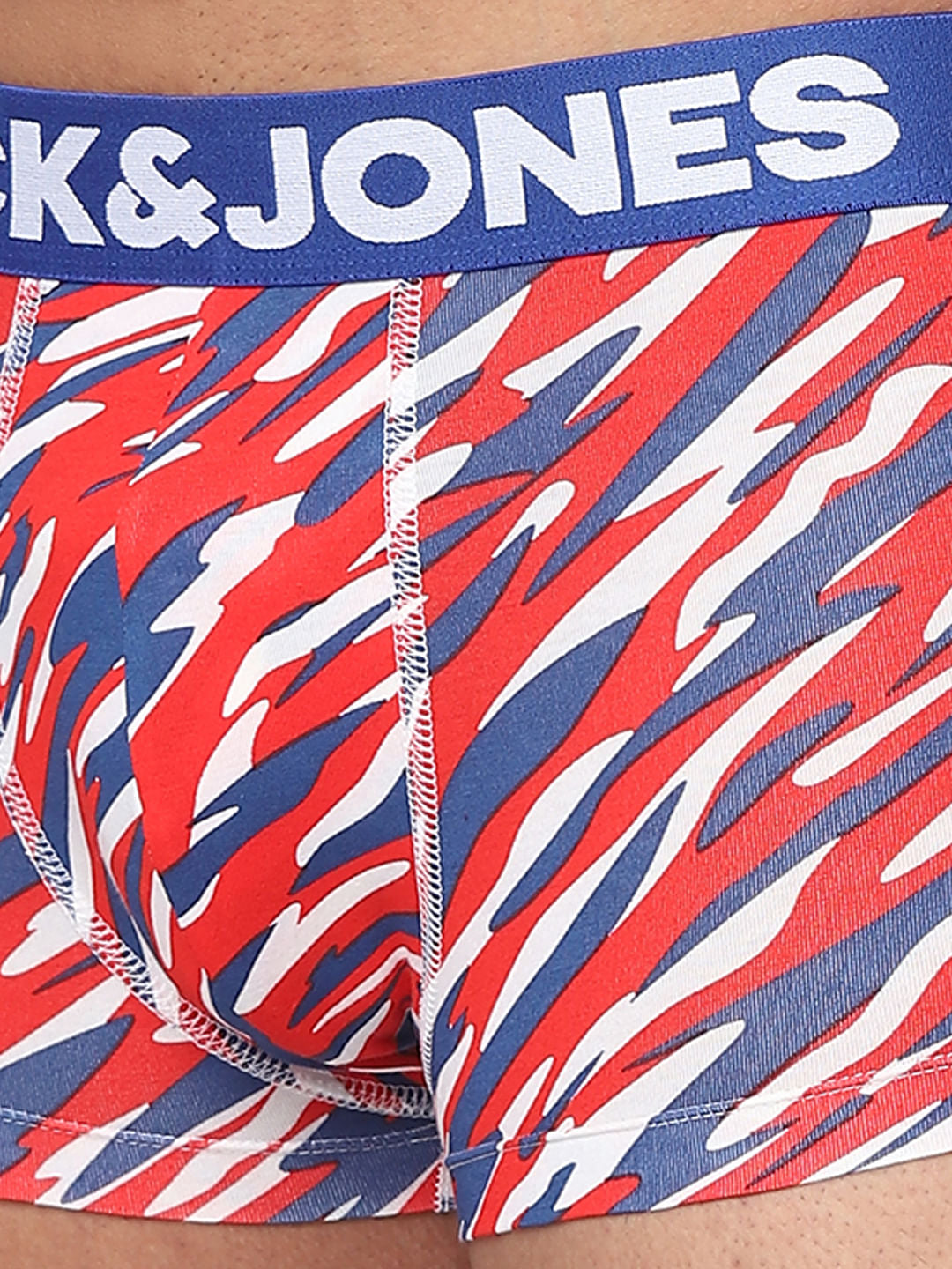 Red Abstract Print Trunks
