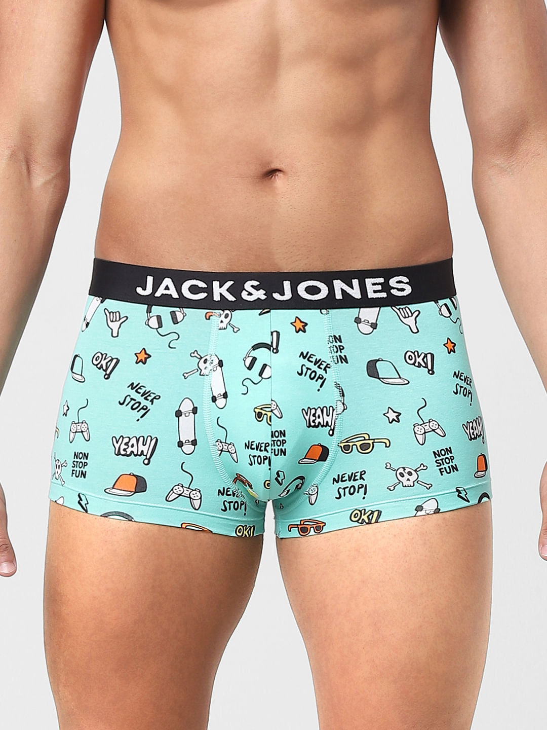 Blue Graphic Printed Trunks - S