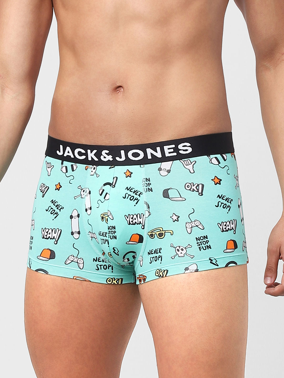 Blue Graphic Printed Trunks