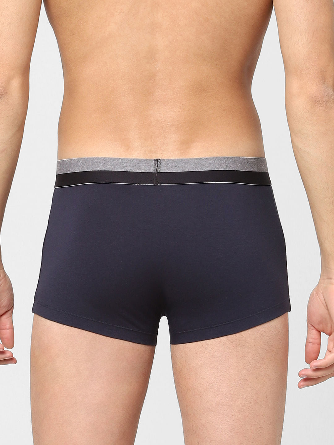Pack Of 3 Black, Grey & Blue Trunks