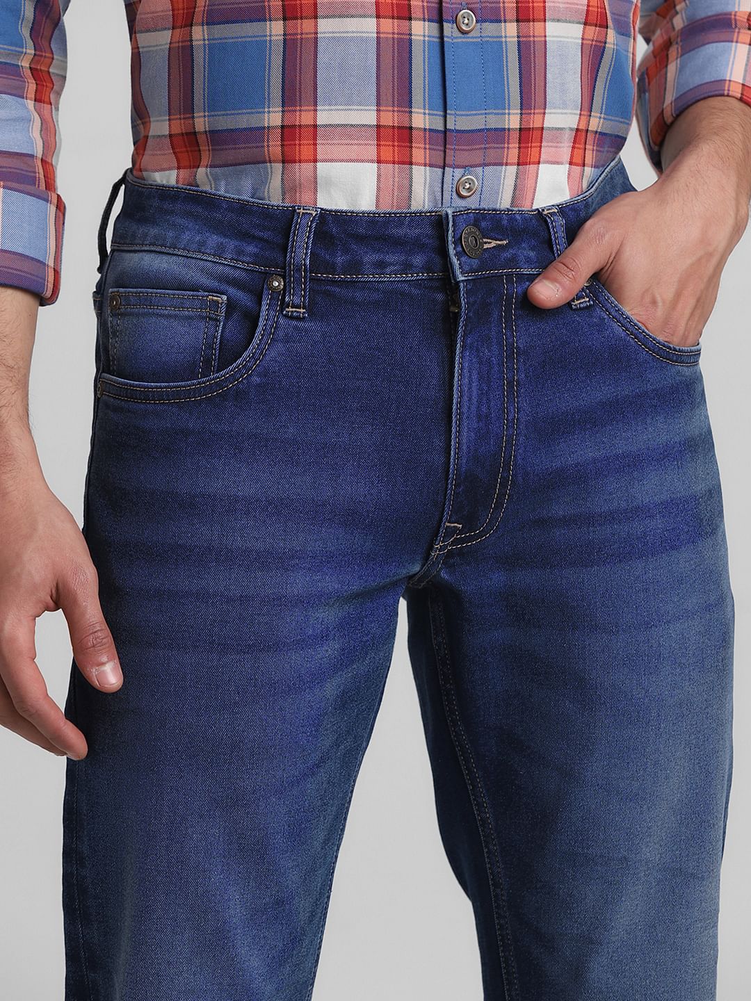 Blue Low Rise Tim Slim Fit Jeans