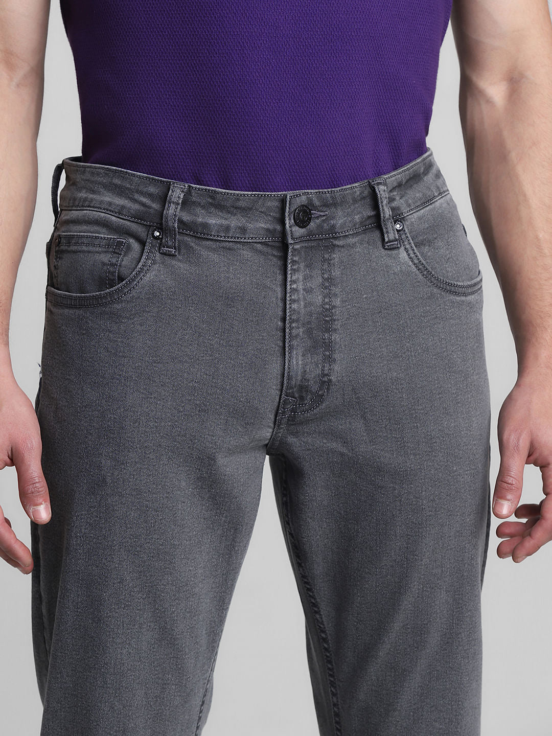 Light Grey Mid Rise Clark Regular Fit Jeans