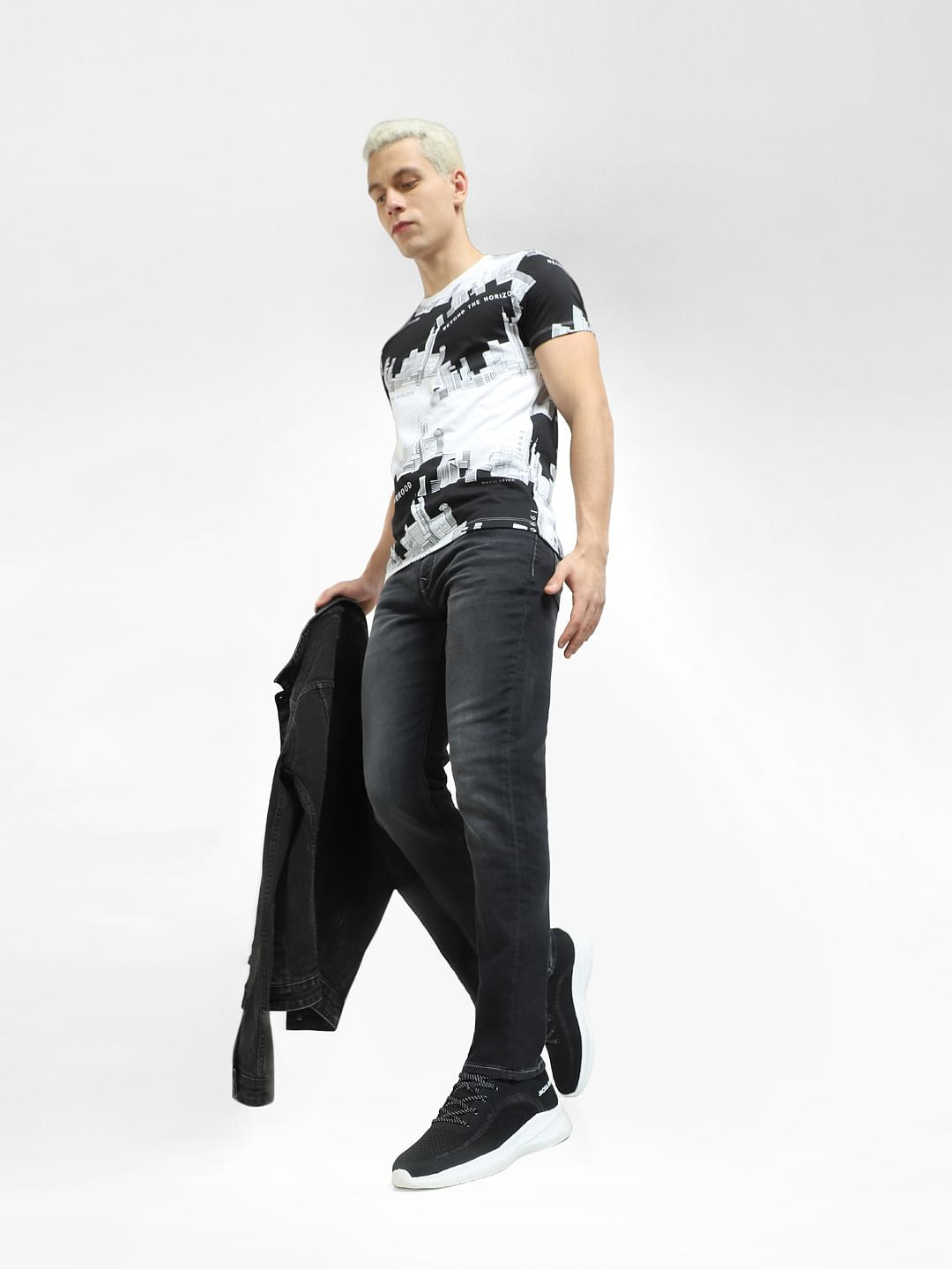 Dark Grey Low Rise Glenn Slim Fit Jeans
