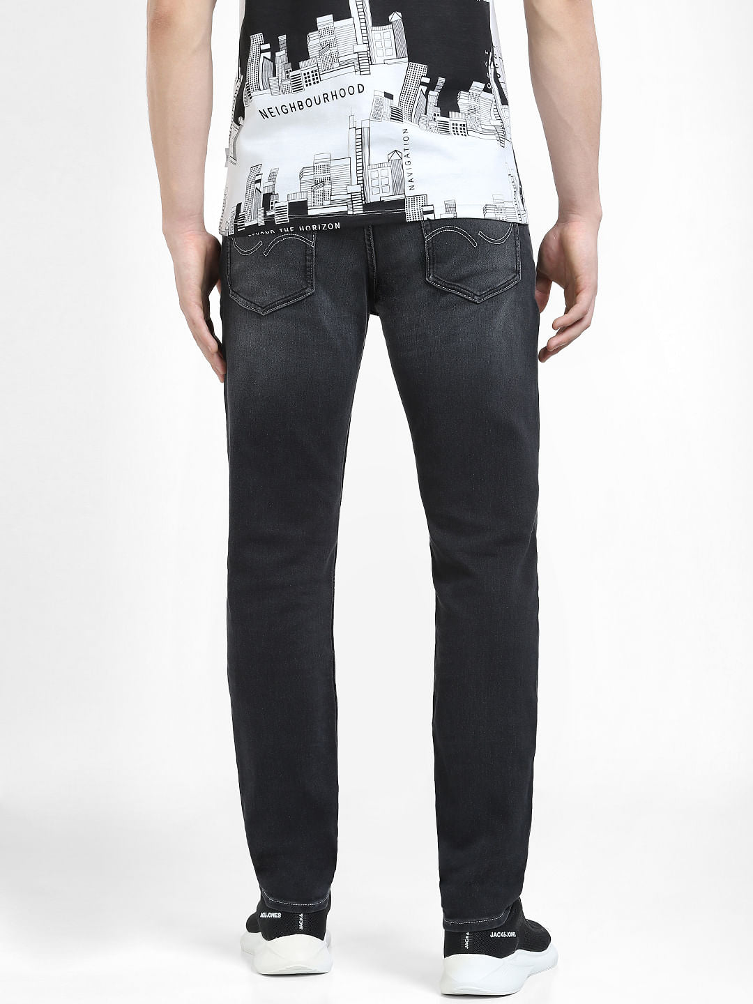 Dark Grey Low Rise Glenn Slim Fit Jeans