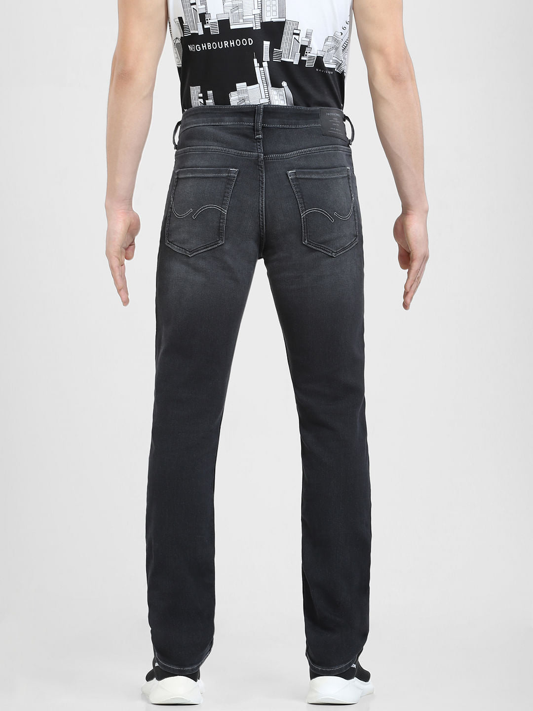 Dark Grey Low Rise Glenn Slim Fit Jeans