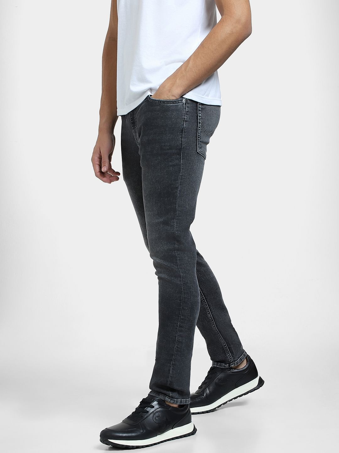 Grey Low Rise Ben Skinny Fit Jeans