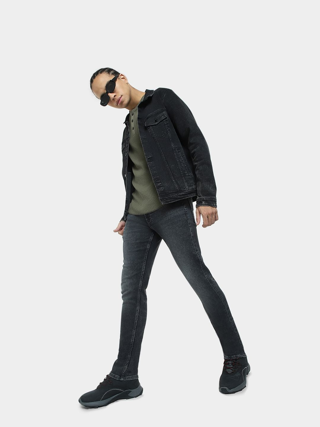 Grey Low Rise Glenn Slim Fit Jeans