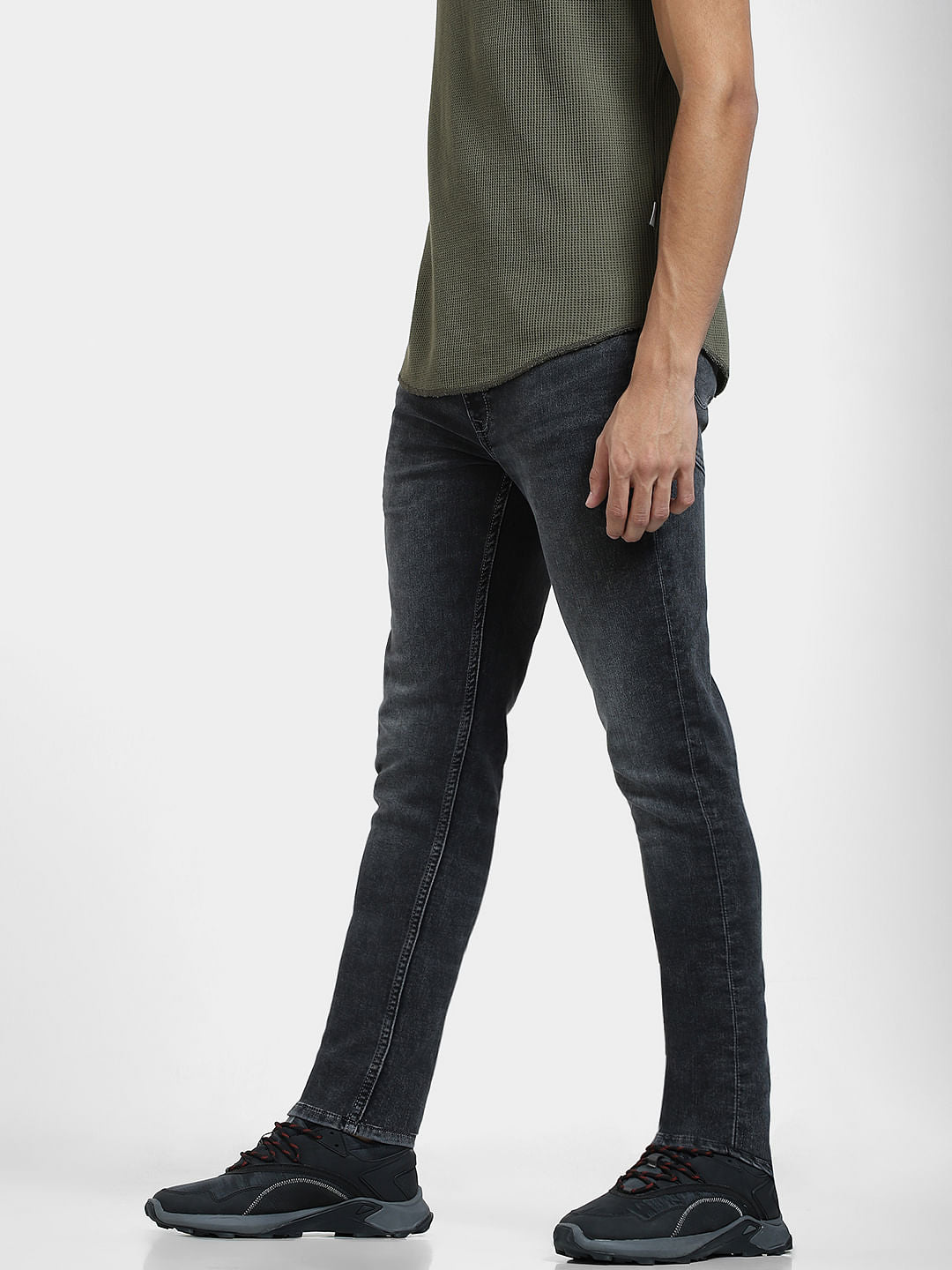 Grey Low Rise Glenn Slim Fit Jeans