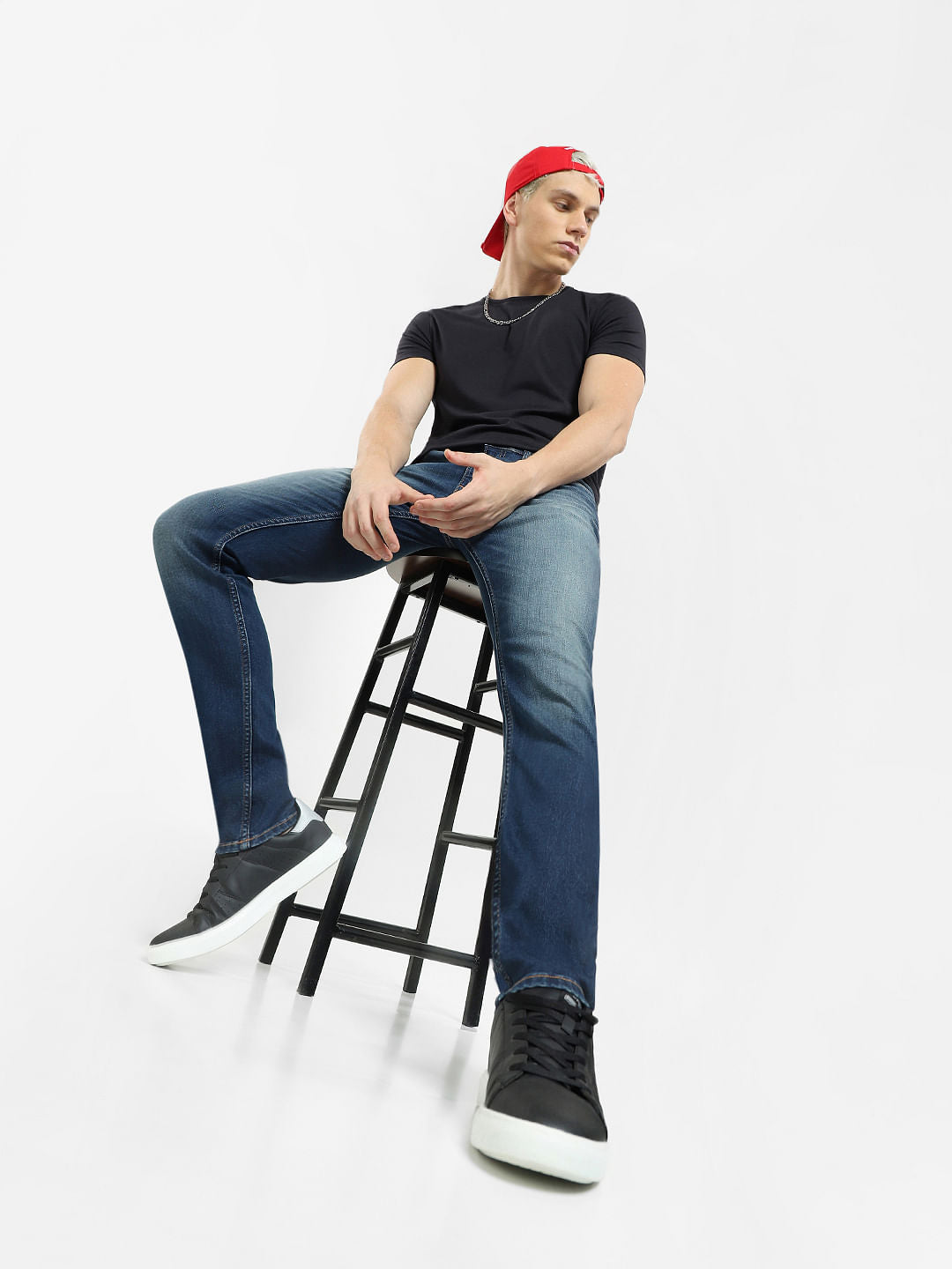 Blue Low Rise Washed Ben Skinny Jeans