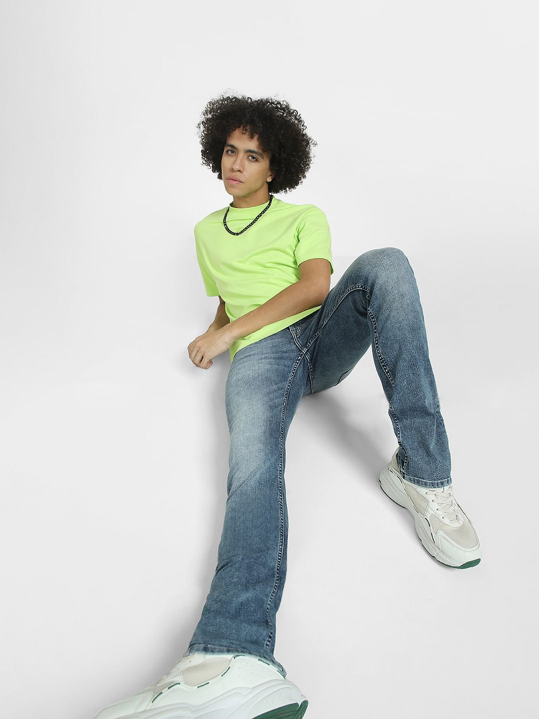 Light Blue Mid Rise Clark Regular Fit Jeans