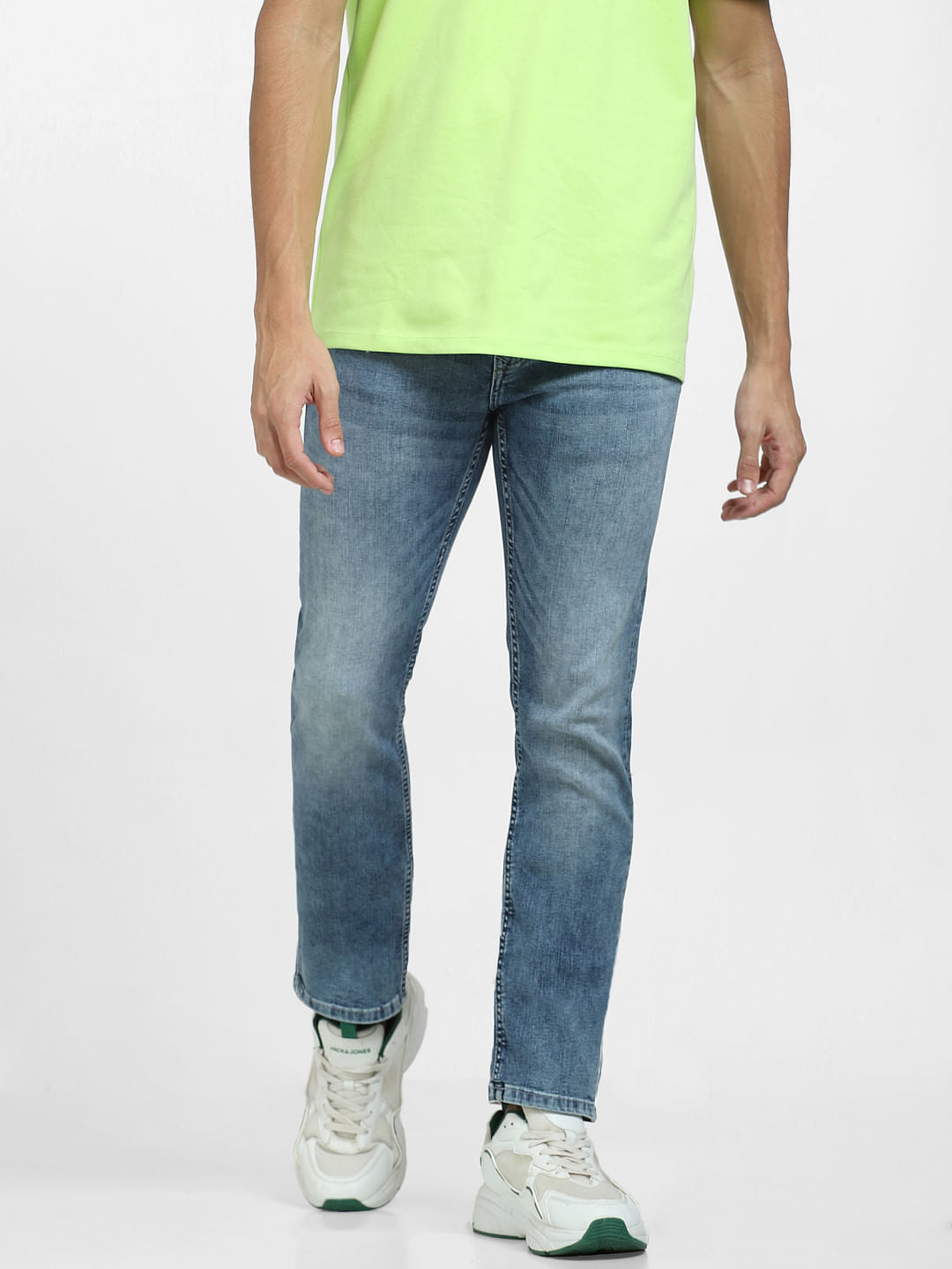 Light Blue Mid Rise Clark Regular Fit Jeans