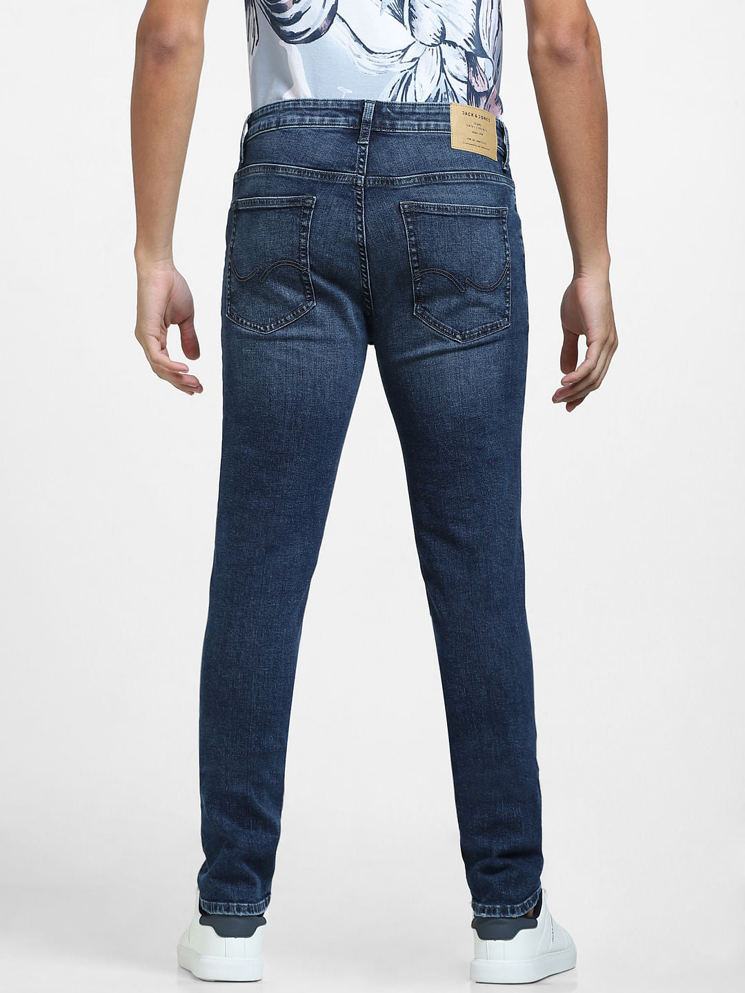 Dark Blue Low Rise Washed Ben Skinny Jeans