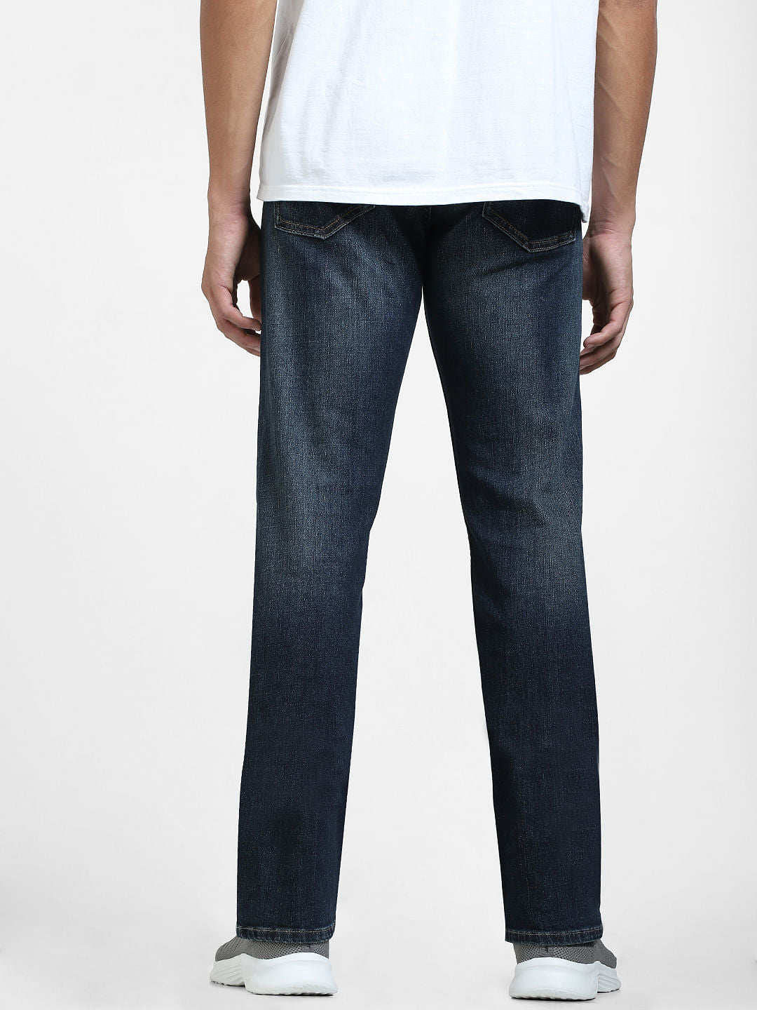 Dark Blue Mid Rise Clark Regular Jeans
